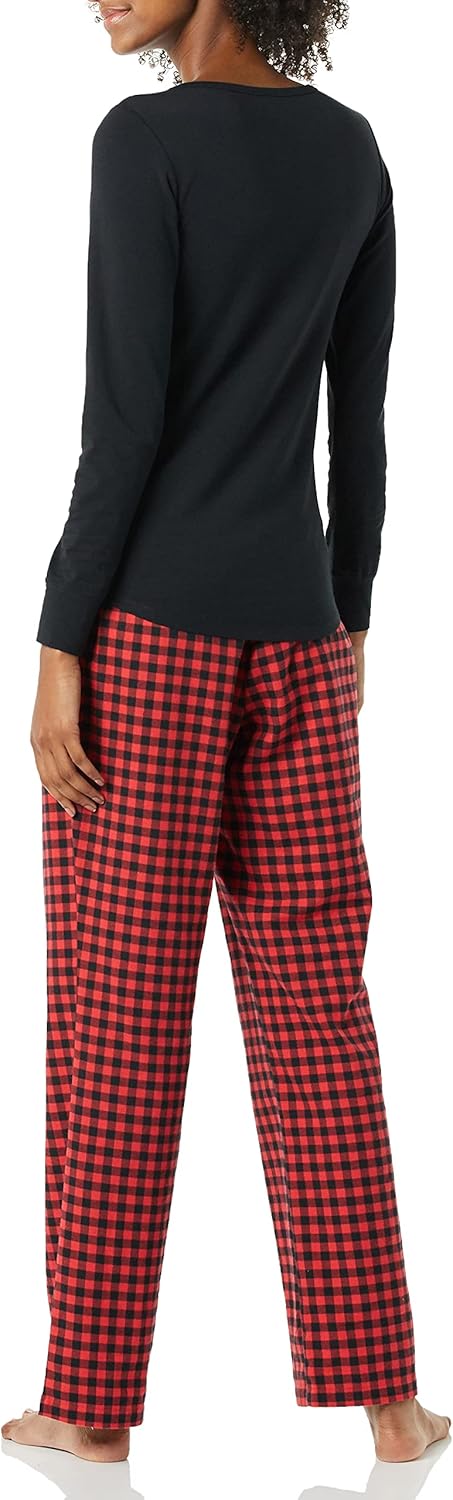 Thumbnail 1 de Amazon Essentials Damen Schlaf-Set Leichte Flanellhose und langärmliges T-Shirt