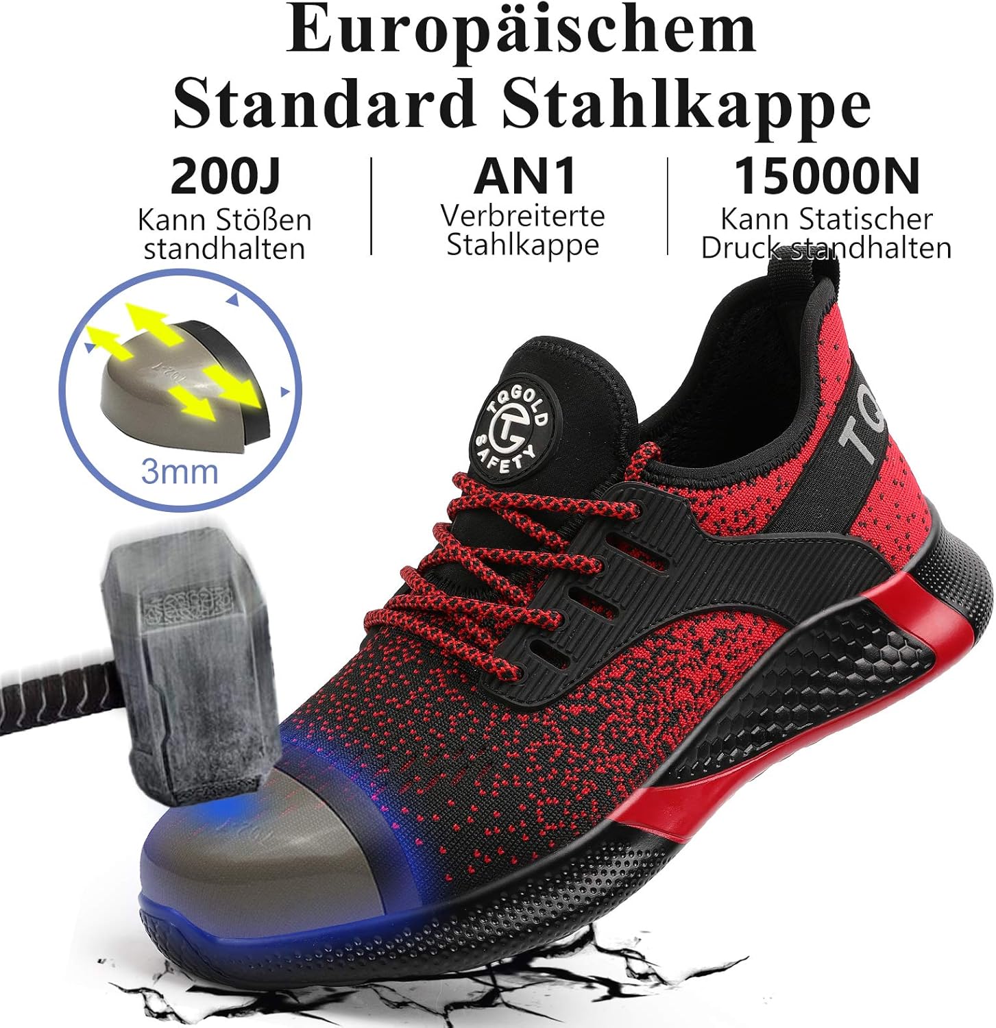 Thumbnail 2 de AONETIGER Sicherheitsschuhe mit Stahlkappe – leichte, atmungsaktive Schutzschuhe für Herren & Damen