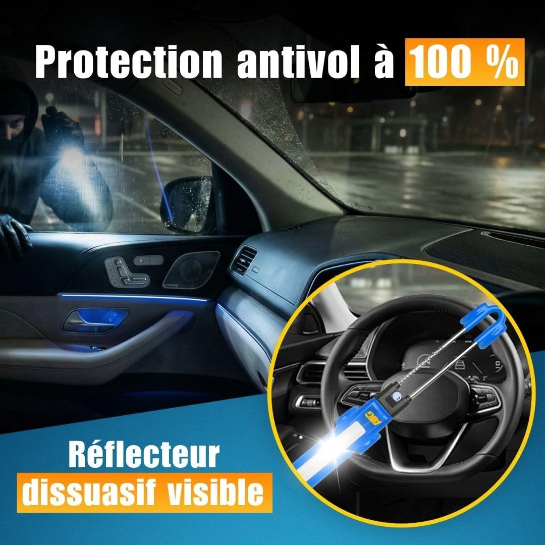 Detalle de ATG Bloque Volant Voiture – Antivol Volant et Canne Antivol pour Auto, SUV, Van, Utilitaire & Camping-Car