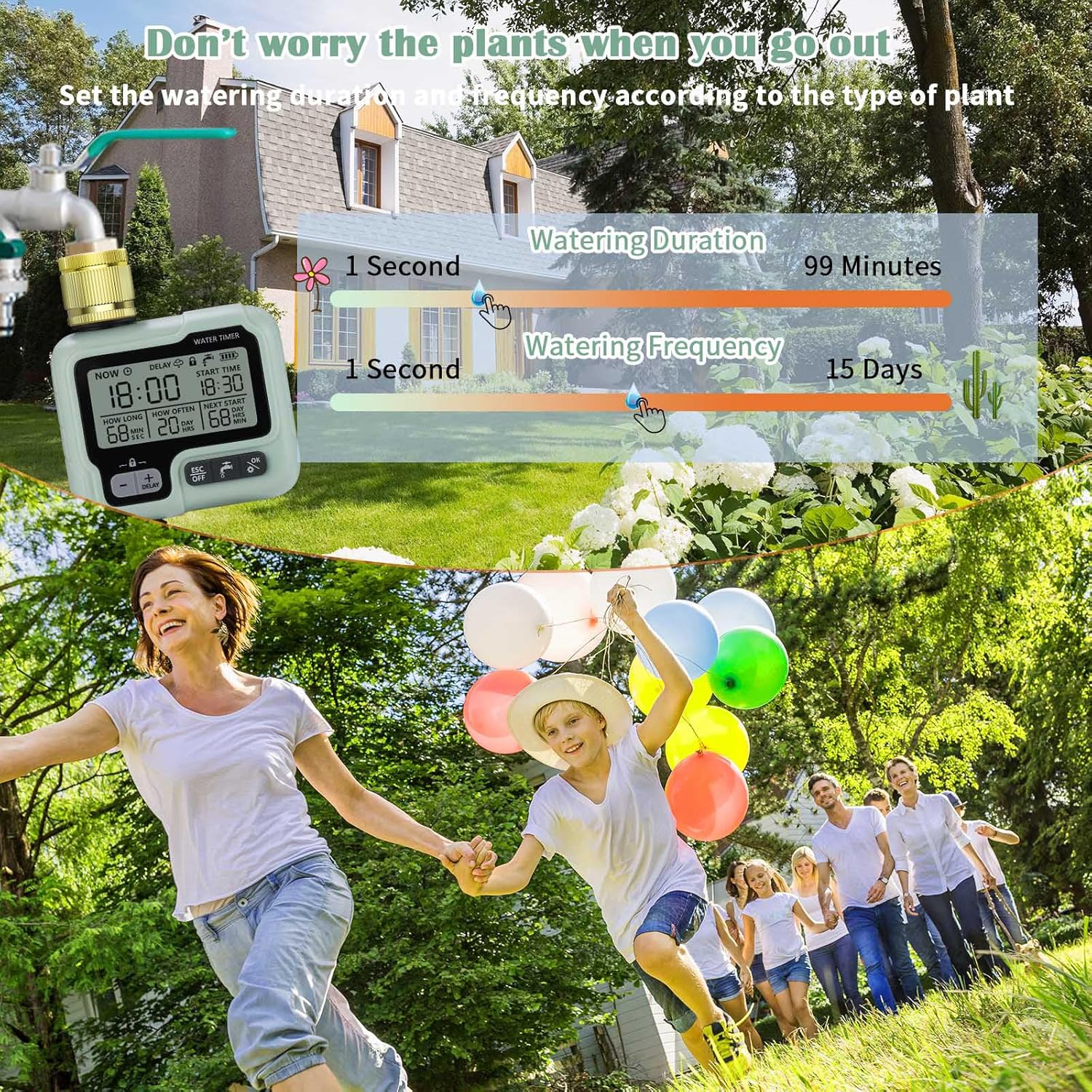 Thumbnail 3 de Johgee Computer per irrigazione con ingresso in ottone – timer impermeabile IPX5 per giardino