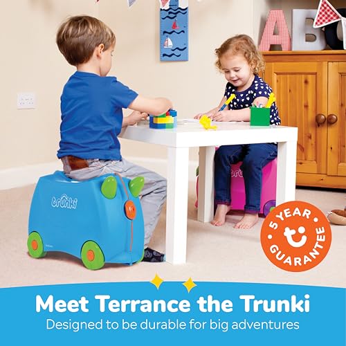 Detalle de Trunki Terrance Blue: Ride-On Suitcase for Kids – The Everyday Travel Companion