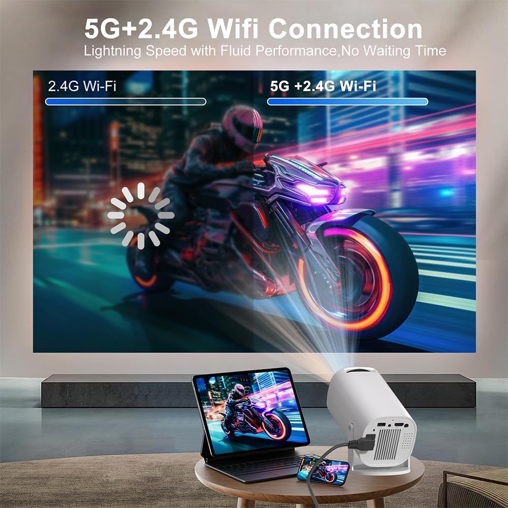 Thumbnail 4 de Mini Beamer – Smart Projektor Full HD 1080P mit WiFi 6, Bluetooth 5.2 und Android-TV
