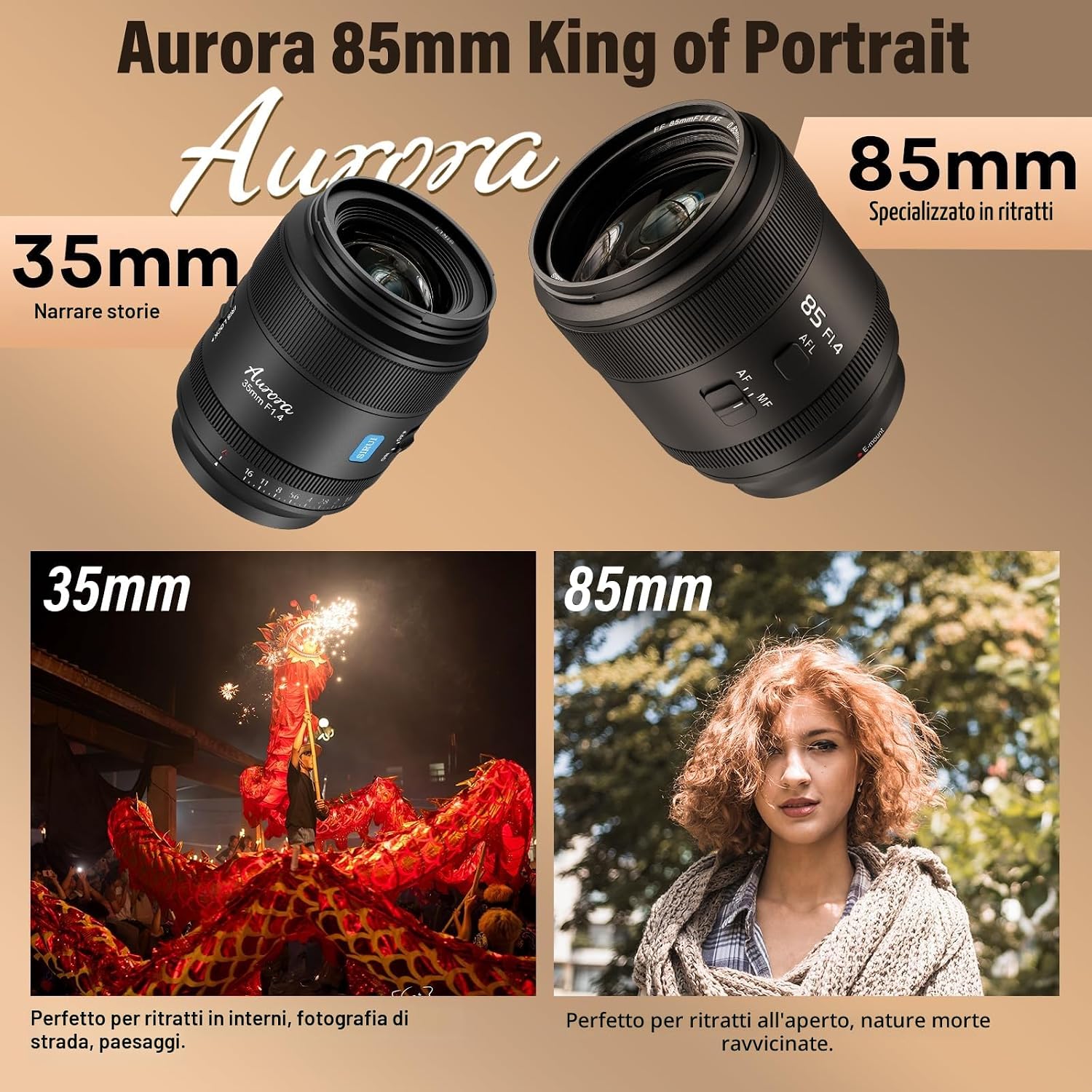 Thumbnail 1 de SIRUI Aurora 85mm F1.4 – Obiettivo Full Frame AF per Ritratto con Leica L-Mount, leggero e nitido