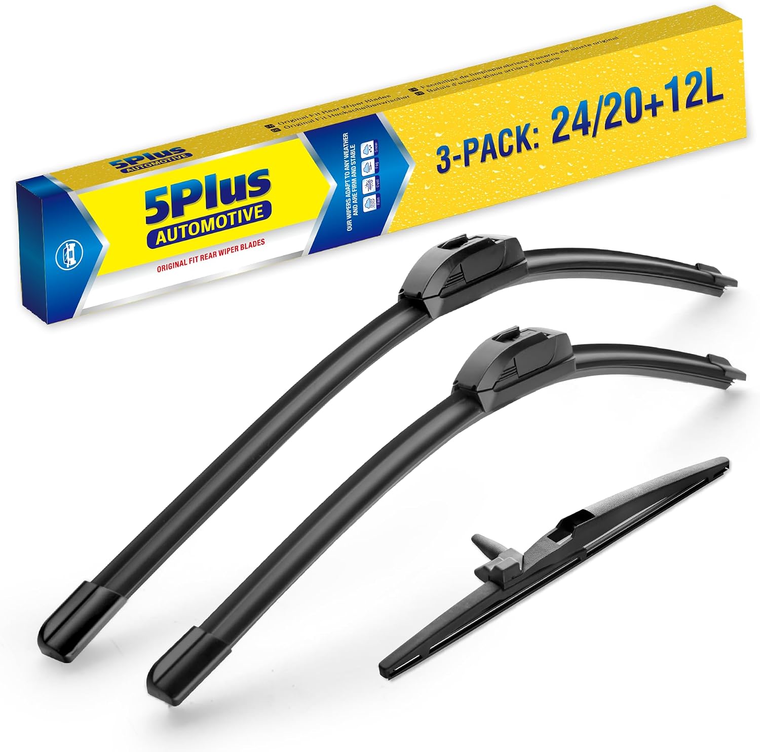 Detalle de 5 PLUS Windshield Wiper Blades Set 24" + 20" + 12"