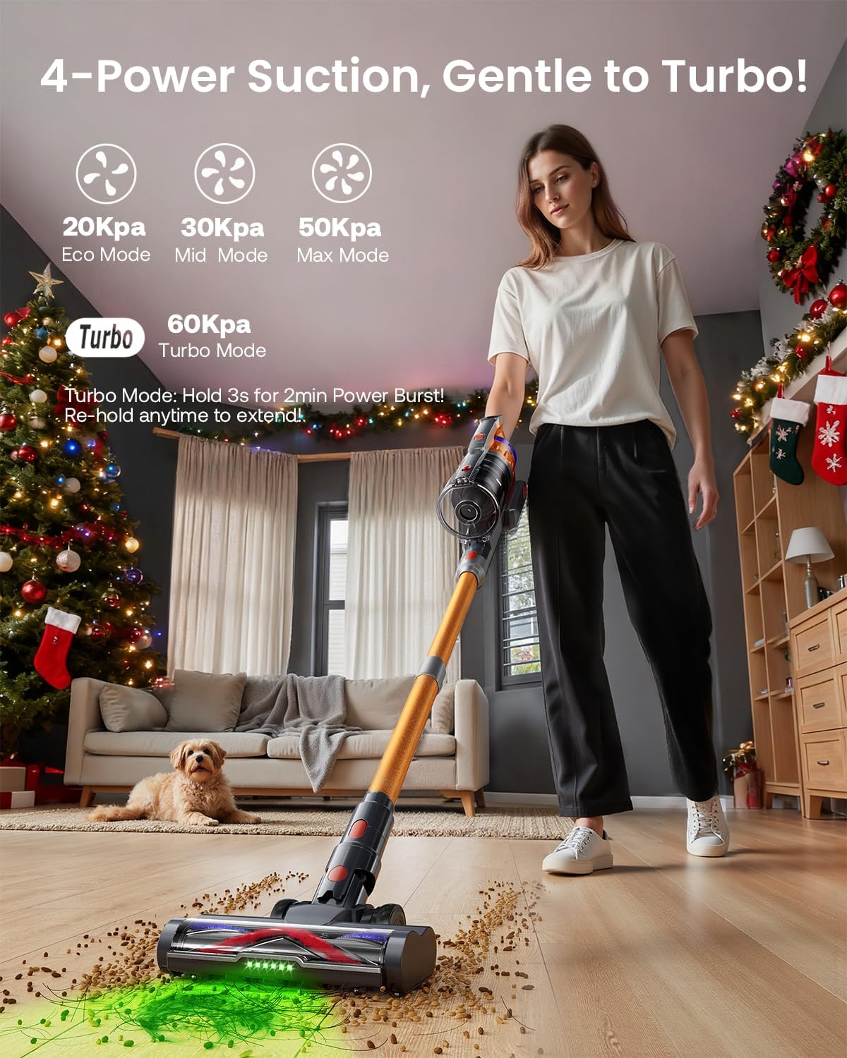 Detalle 2 de Golden Cordless Vacuum Cleaner 60Kpa — 70min Runtime 🧹