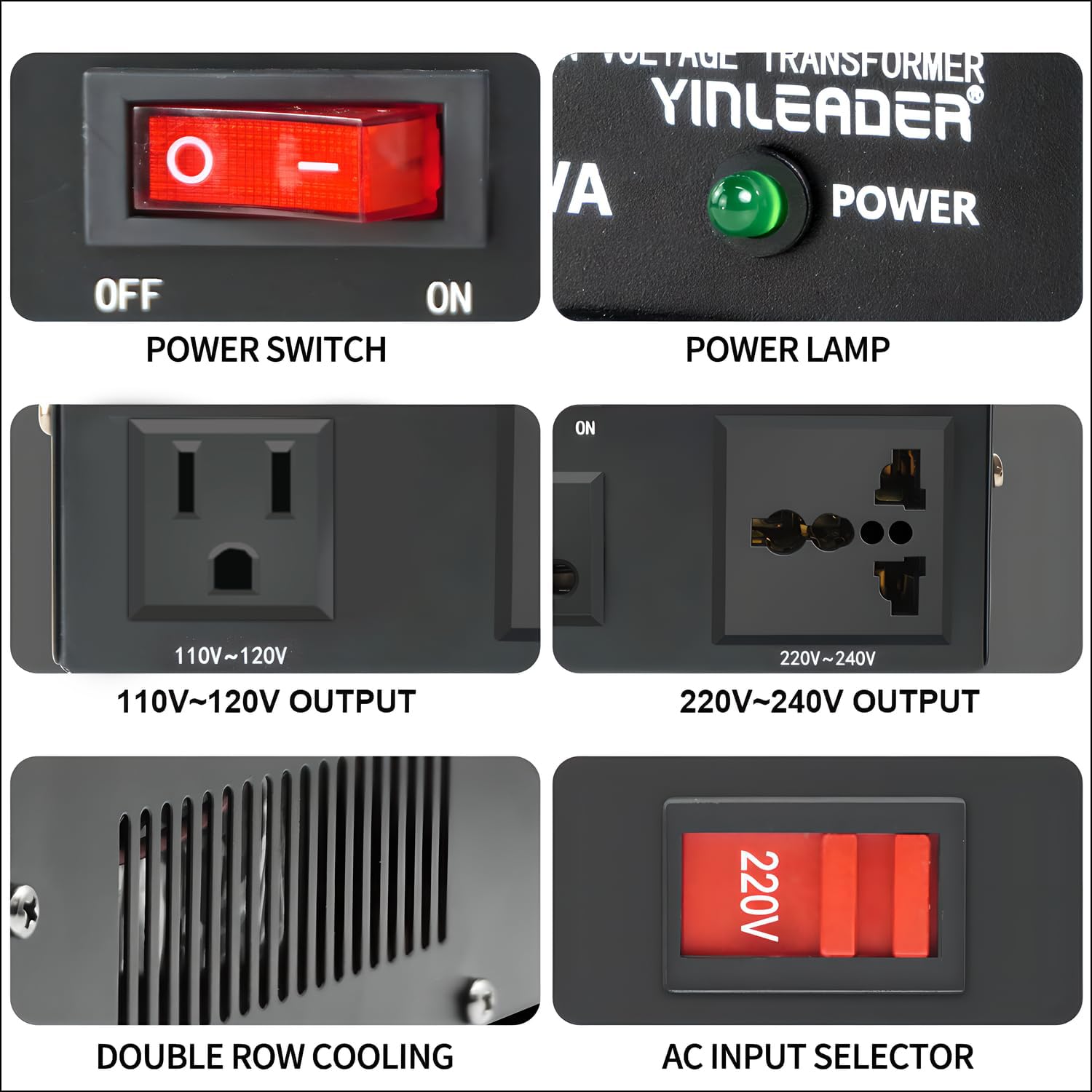 Thumbnail 5 de Yinleader Trasformatore di tensione 500VA 230↔110 V 🔌