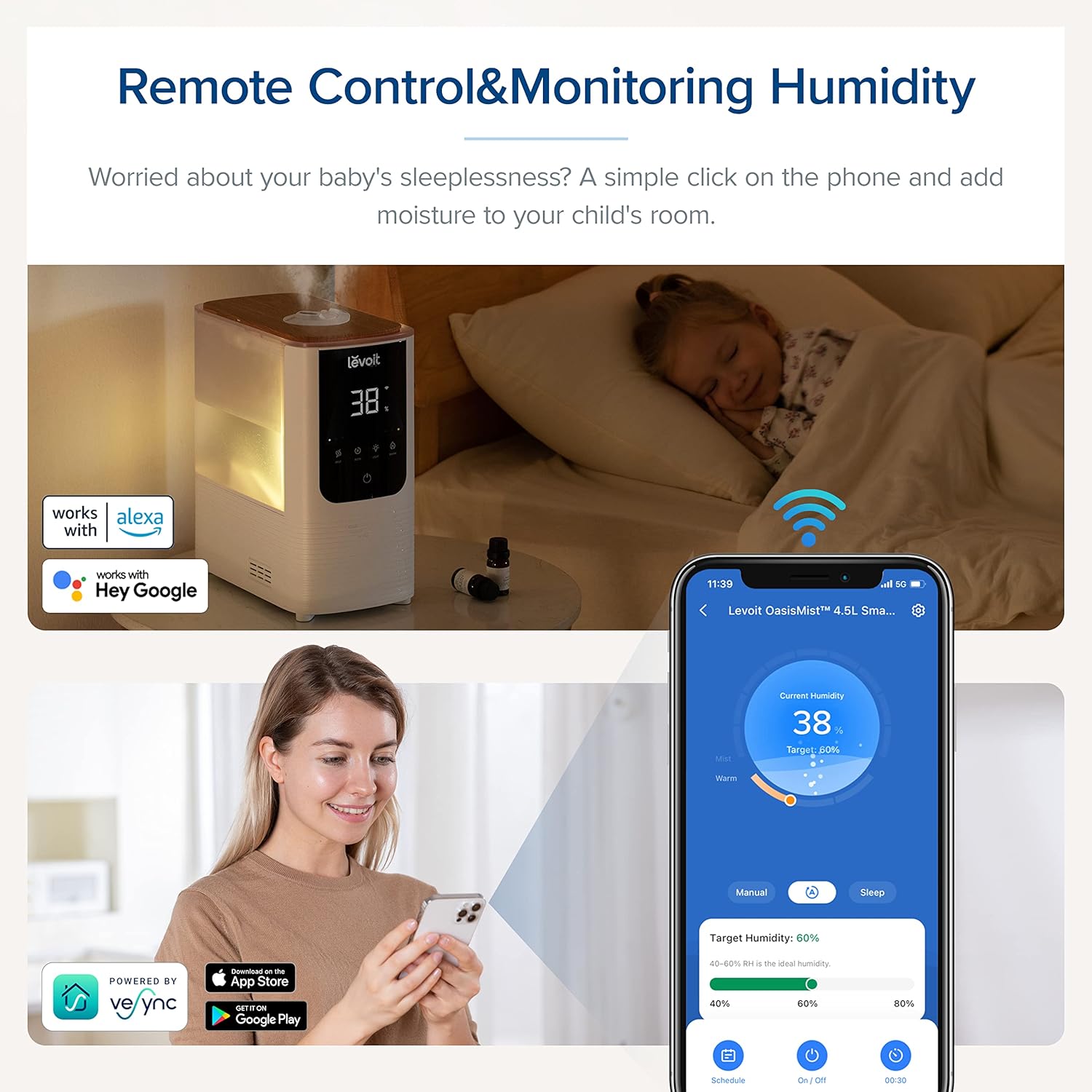 Thumbnail 6 de LEVOIT Humidifier for Bedroom, 26dB 🌫