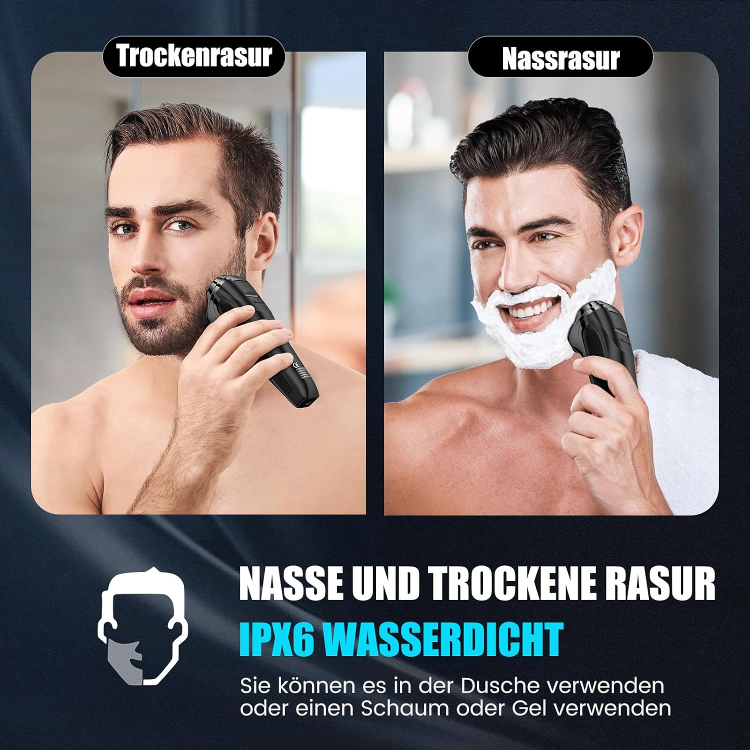 Thumbnail 3 de Brightup Rasierer Herren 4D Schwebekopf Elektrorasierer
