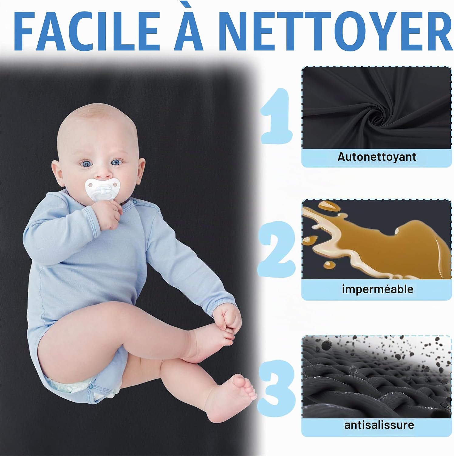 Thumbnail 6 de UISEBRT kinderbox 127 x 127 cm met antislipbodem, ademend net en 50 ballen
