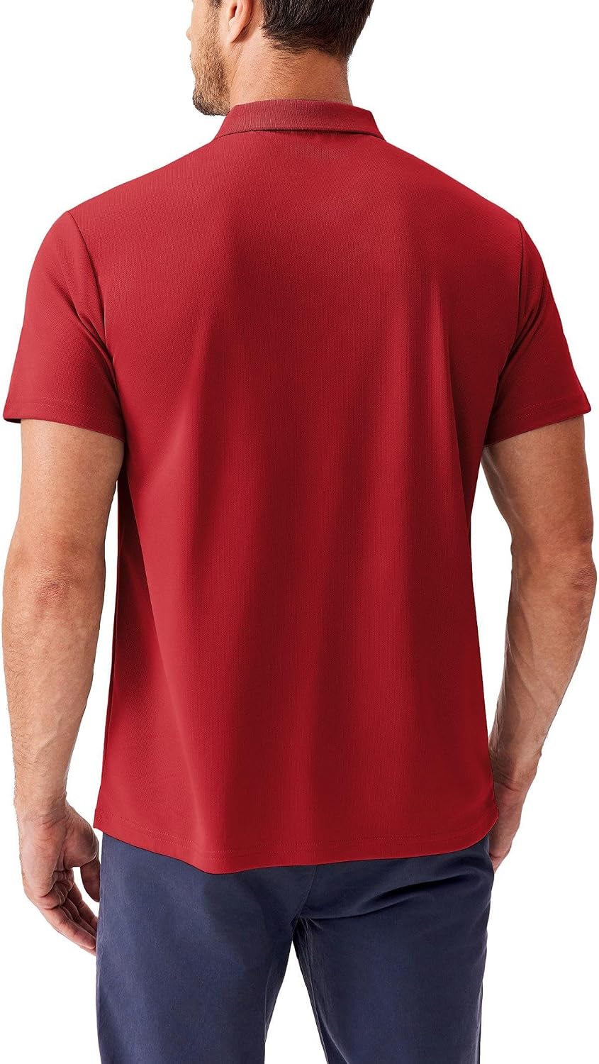Detalle de PINSPARK Men's Golf Polo Shirts: Moisture-Wicking Quick-Dry Slim Fit