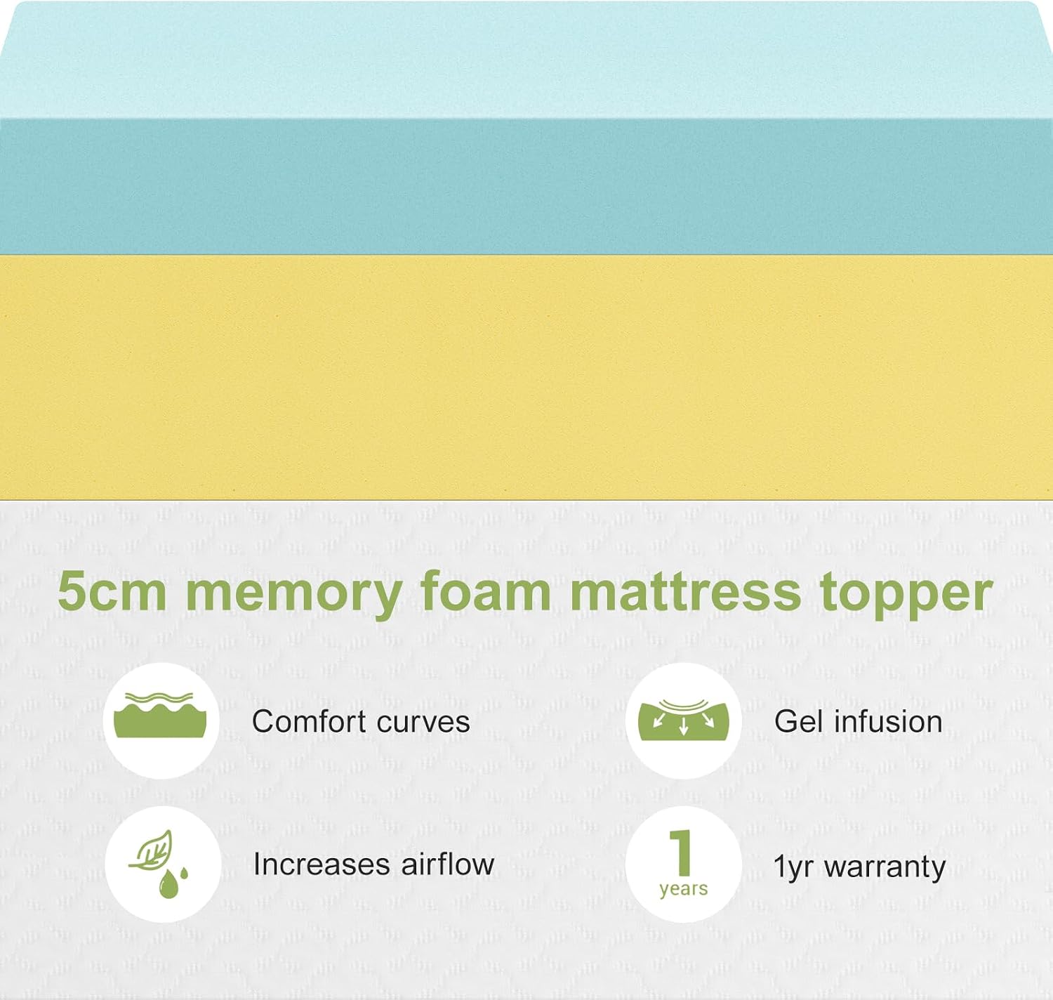 Thumbnail 6 de FRIDEKO Double Memory Foam Mattress Topper