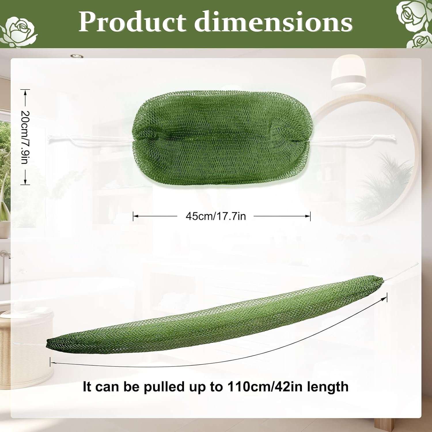 Thumbnail 2 de Starhot African Net Sponge Authentic with Knots (1-Pack) – 110cm exfoliating back & body scrubber