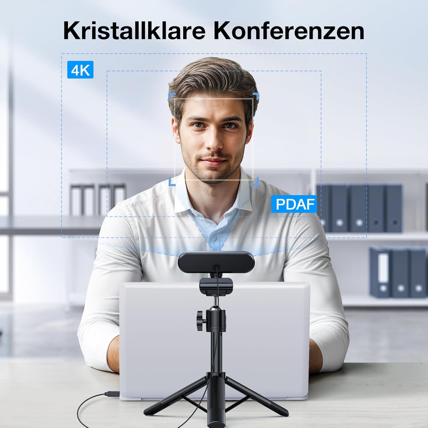 Thumbnail 1 de EMEET NOVA 4K Webcam mit Ständer, Dual-Mikrofonen und 73° Weitwinkel – Ultra HD