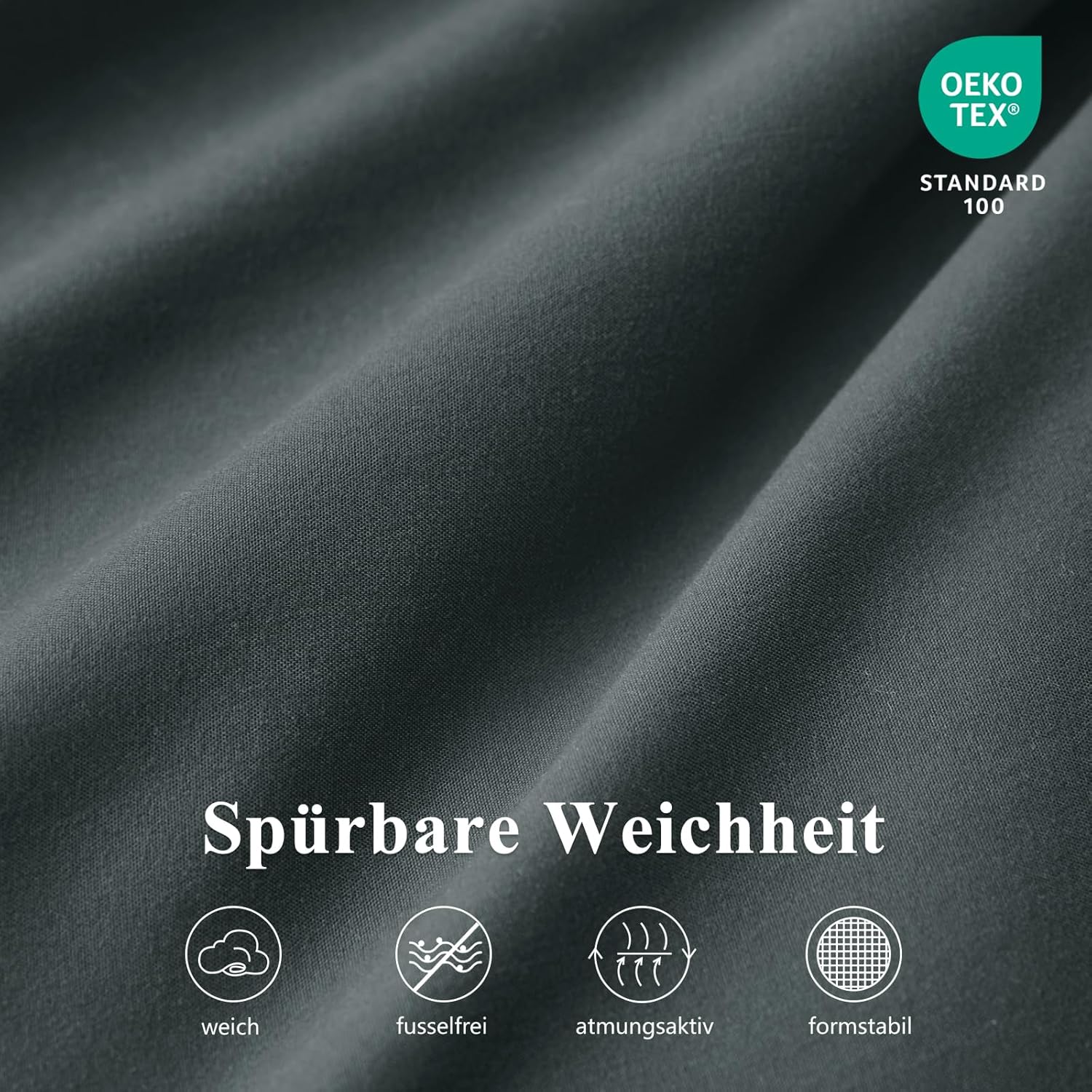 Thumbnail 3 de Aisbo Spannbettlaken 180x200cm – Mikrofaser, 40 cm Steghöhe, Grau/Anthrazit für Boxspring- und Wasserbetten