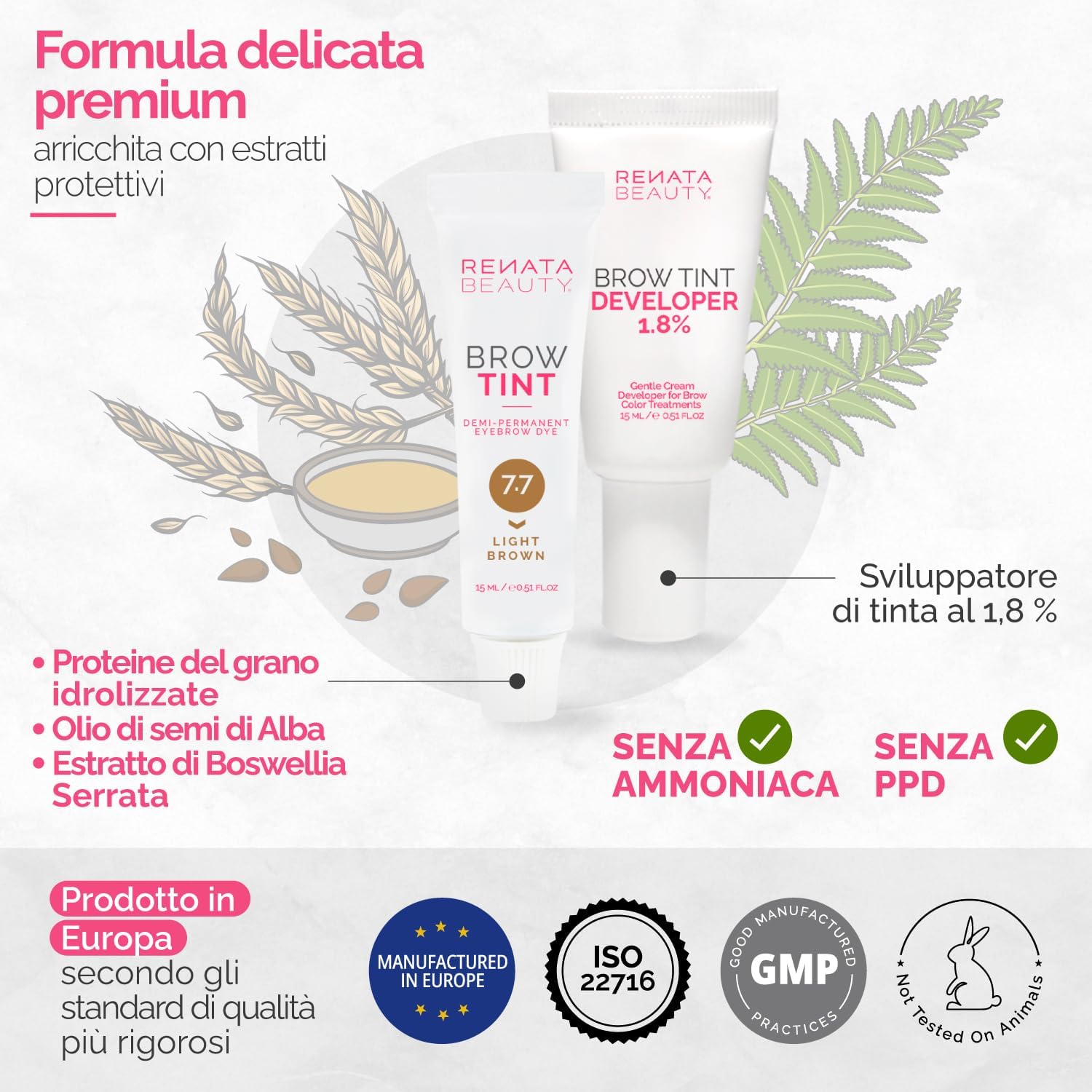 Detalle 1 de Renata Beauty Kit Tinta Sopracciglia Marrone Chiaro 30 utilizzi