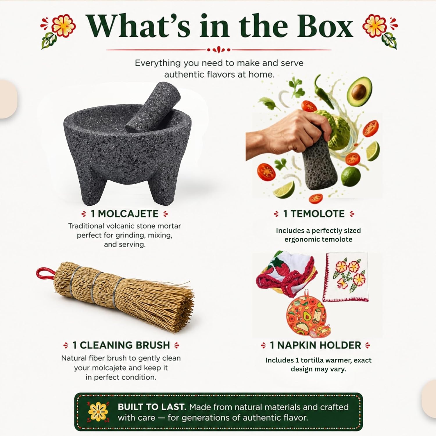 Thumbnail 2 de Molcajete Mexicano volcanic rock mortar and pestle 🍲