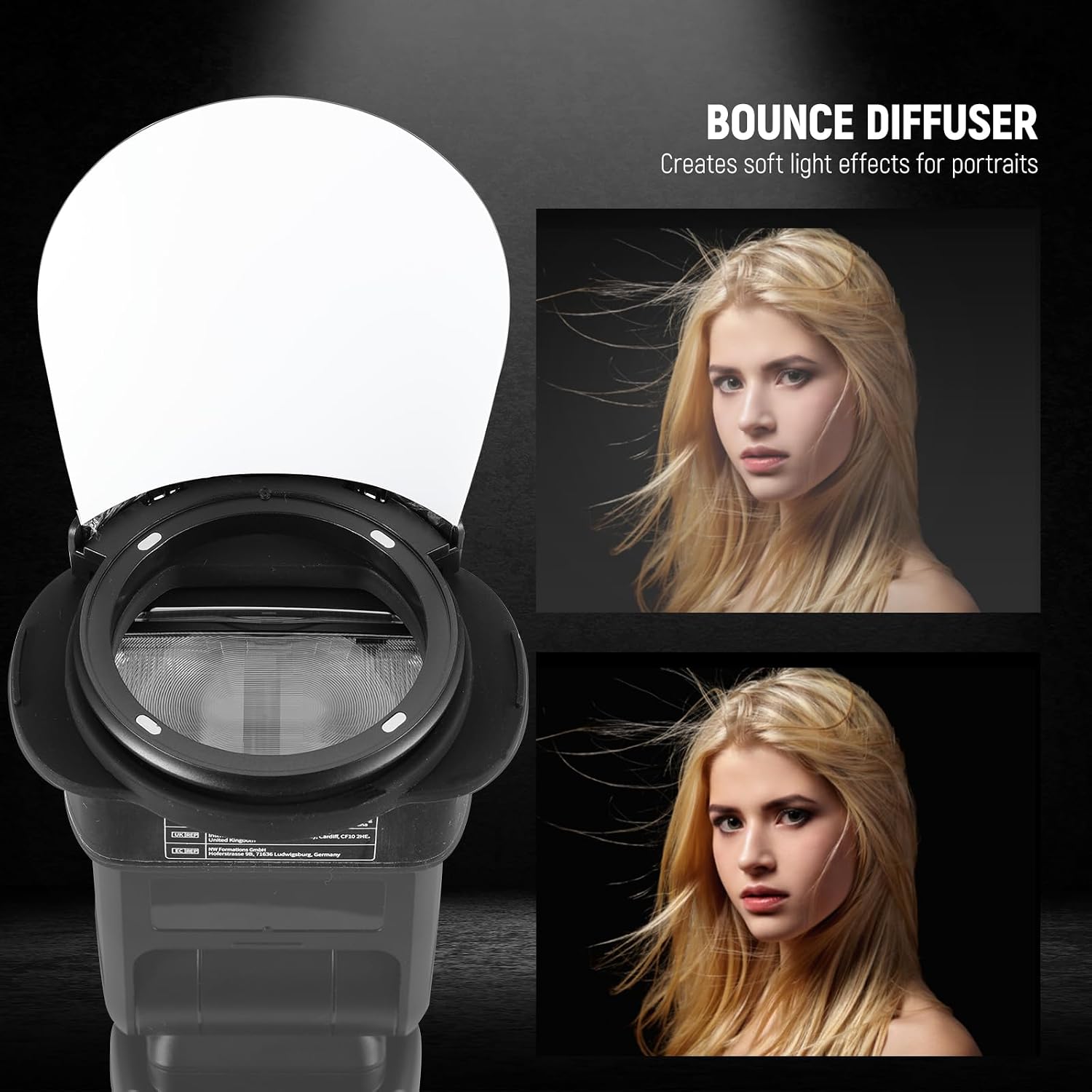 Thumbnail 6 de NEEWER Anello adattatore in silicone per flash testa quadrata con kit accessori magnetici e gel colorati