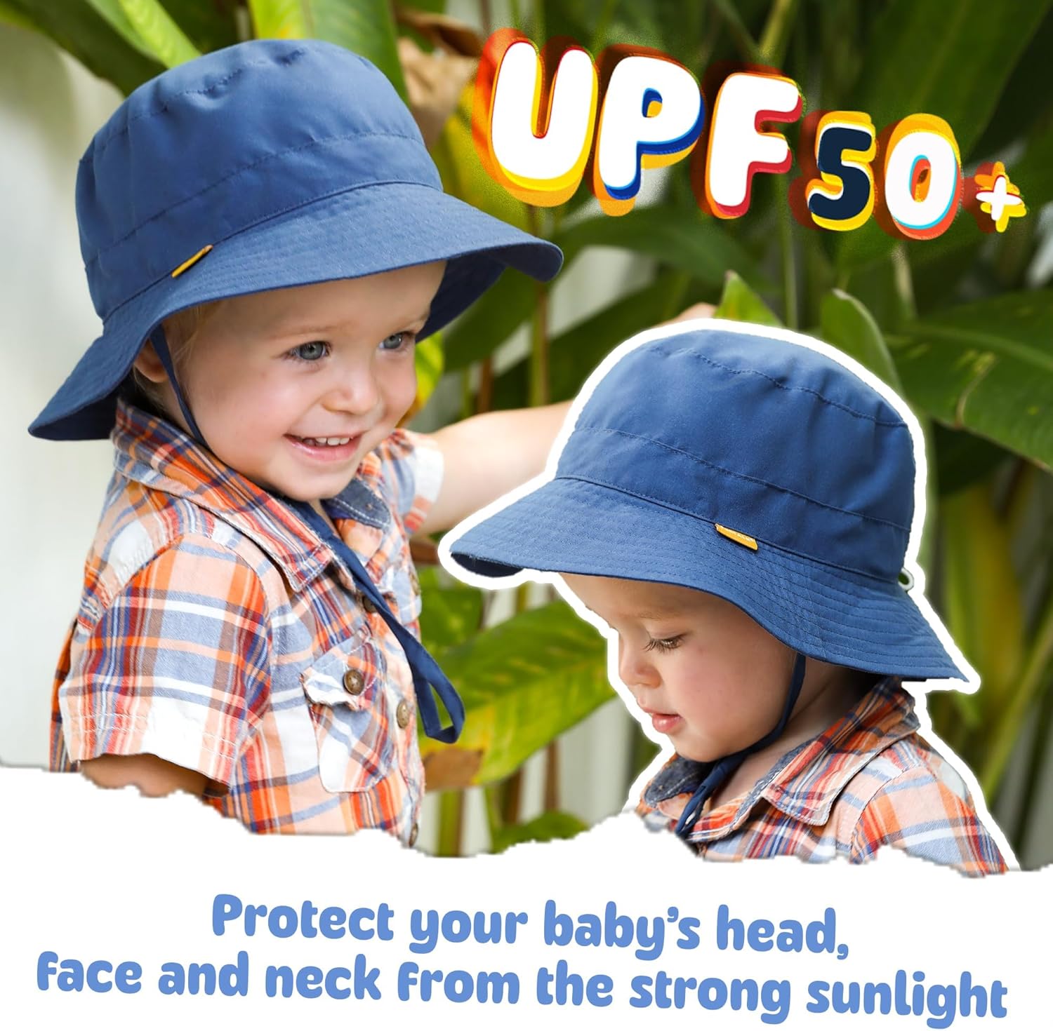 Thumbnail 4 de FURTALK Baby- & Kinder-Sonnenhut mit UV-Schutz (Fischerhut), verstellbar und faltbar