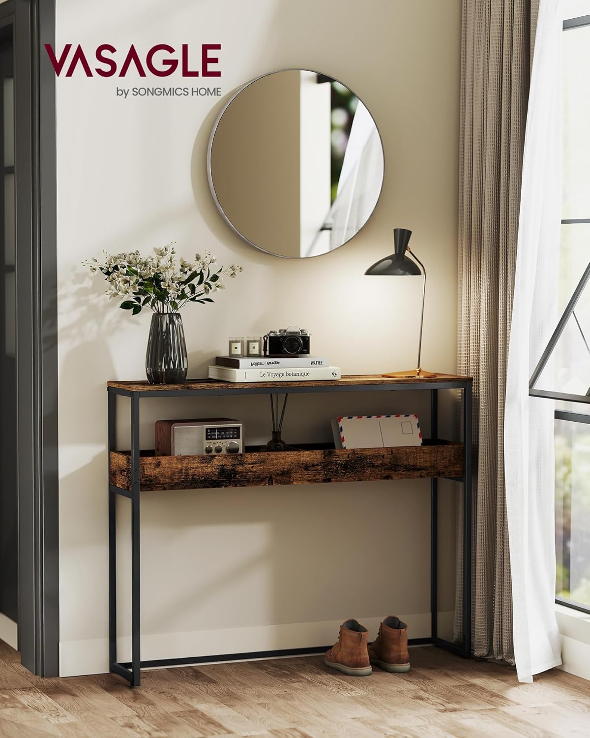 Detalle 2 de VASAGLE LNT091K01 tavolo console 24x100x80 cm
