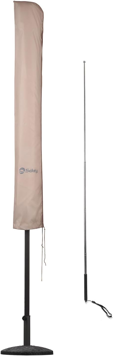 Detalle de Sekey Schutzhülle für 300 cm Sonnenschirm mit Montagestab, Reißverschluss und UV50+