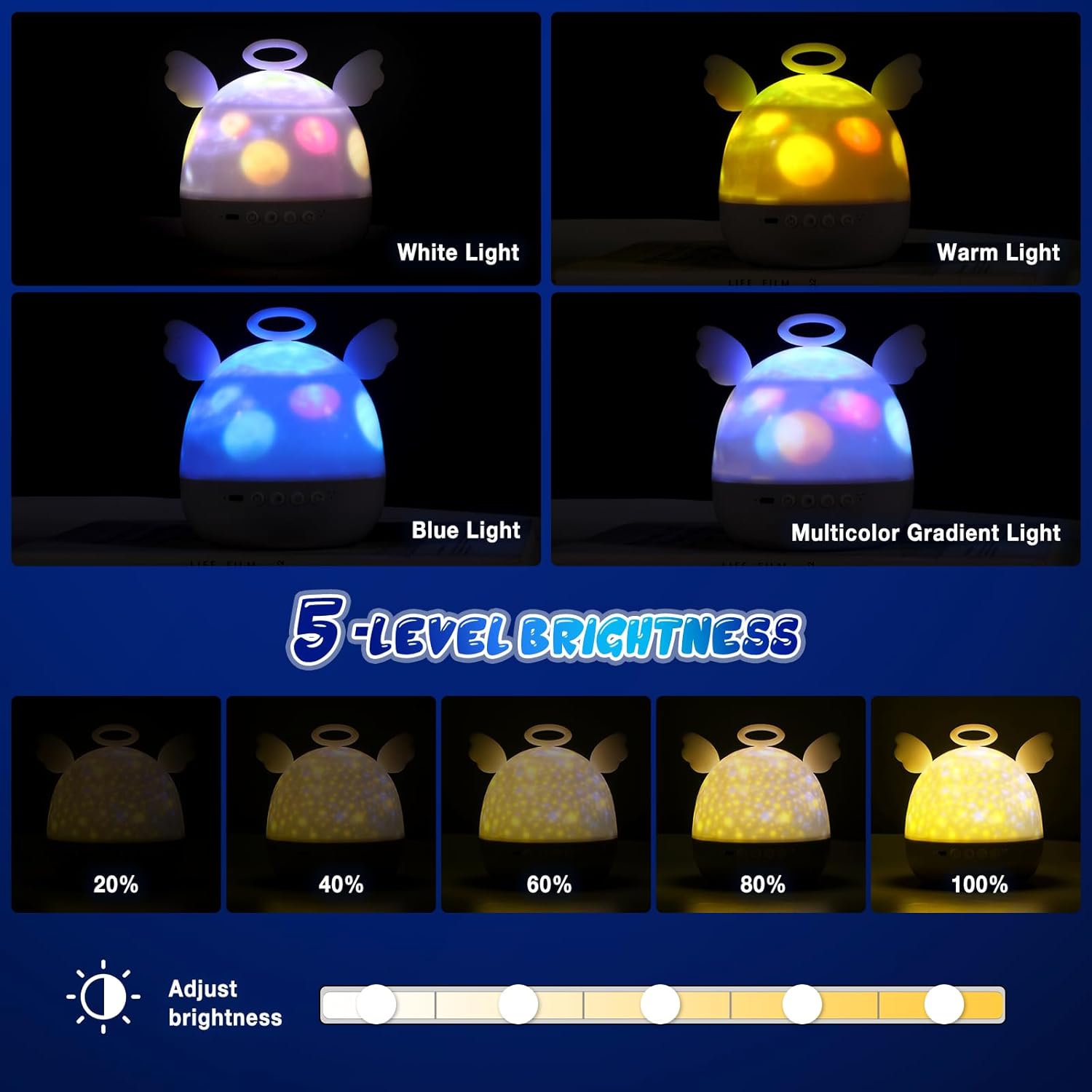 Thumbnail 3 de Proyector Estrellas Infantil Angel 360°