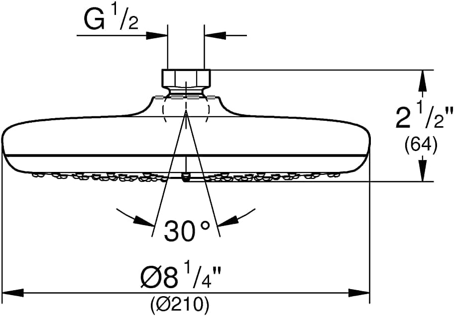 Thumbnail 1 de GROHE New Tempesta 210 – Douche de tête 1 Jet, Chrome 26410000
