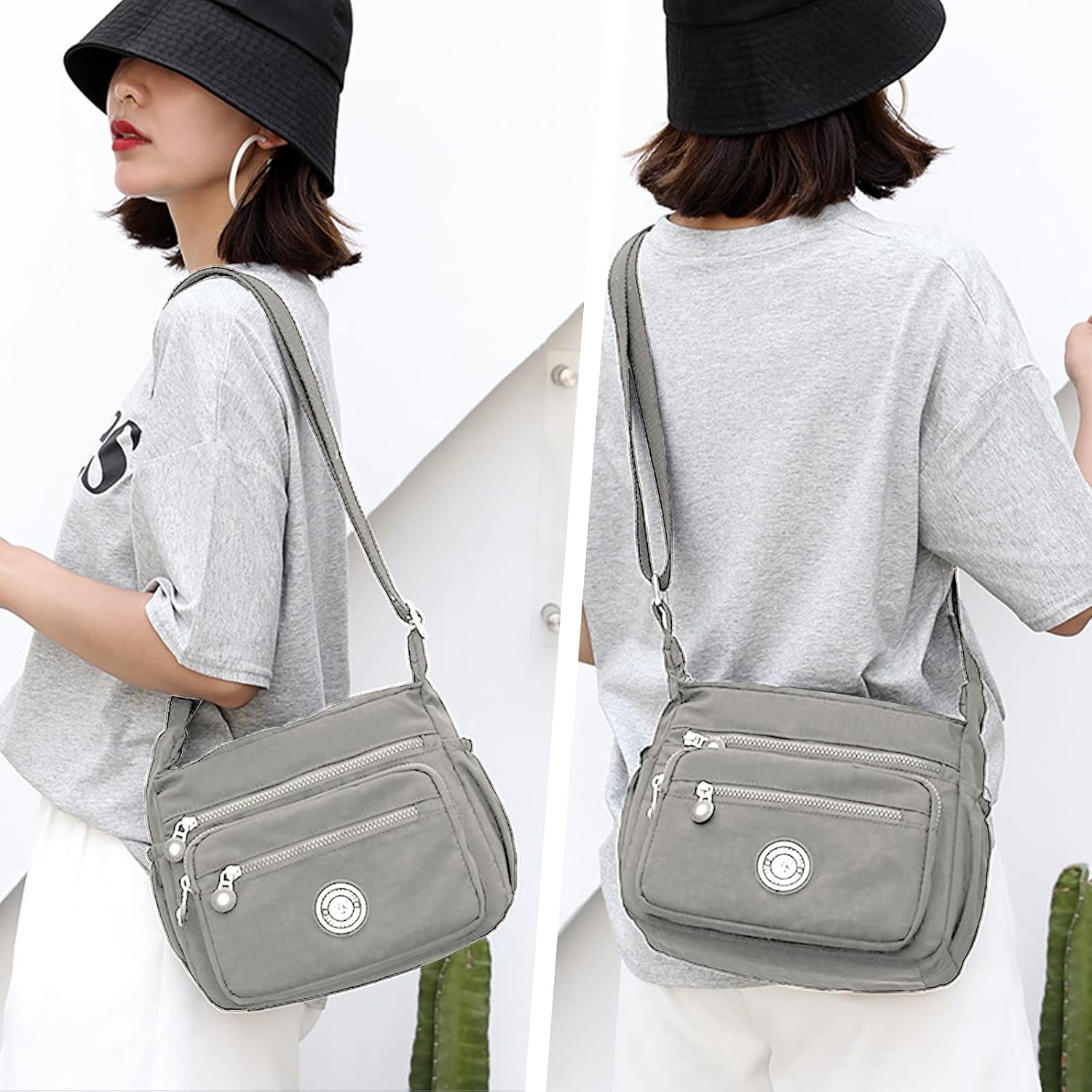 Detalle de Milky Way Damen Umhängetasche: Mittelgroße, wasserdichte Crossbody mit mehreren Taschen