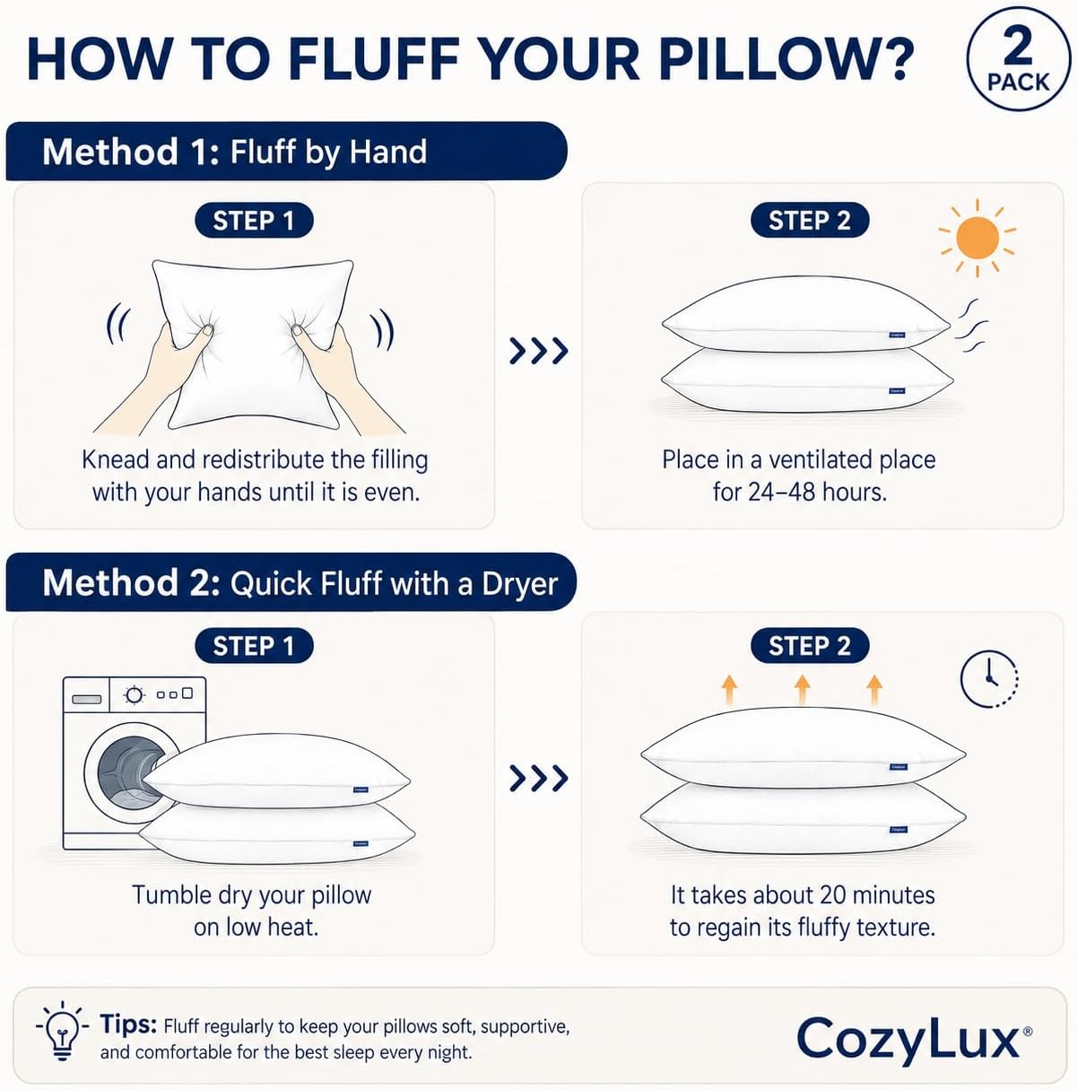 Thumbnail 6 de CozyLux Queen Pillows 18x28