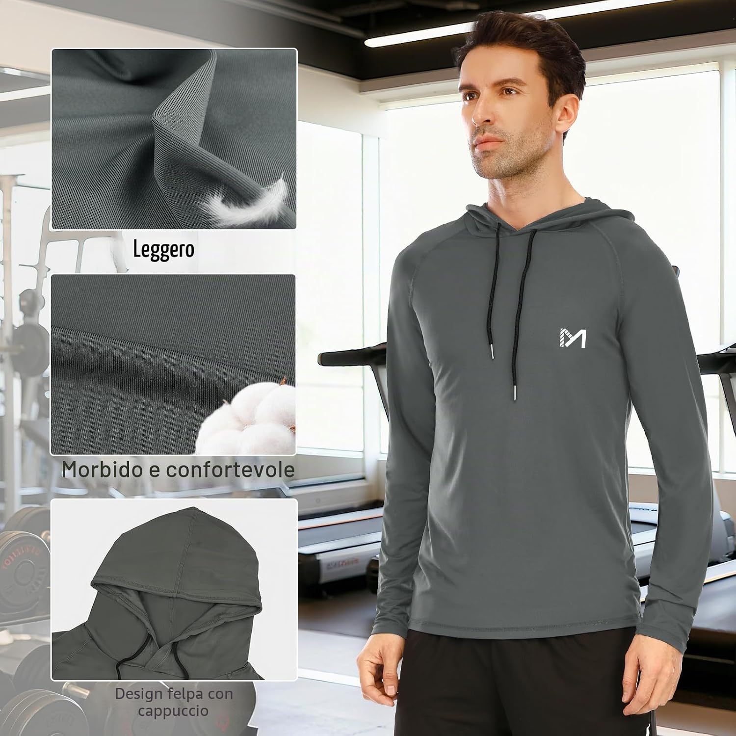Thumbnail 3 de MEETYOO Maglietta da Uomo a Maniche Lunghe – Per corsa, fitness e ginnastica