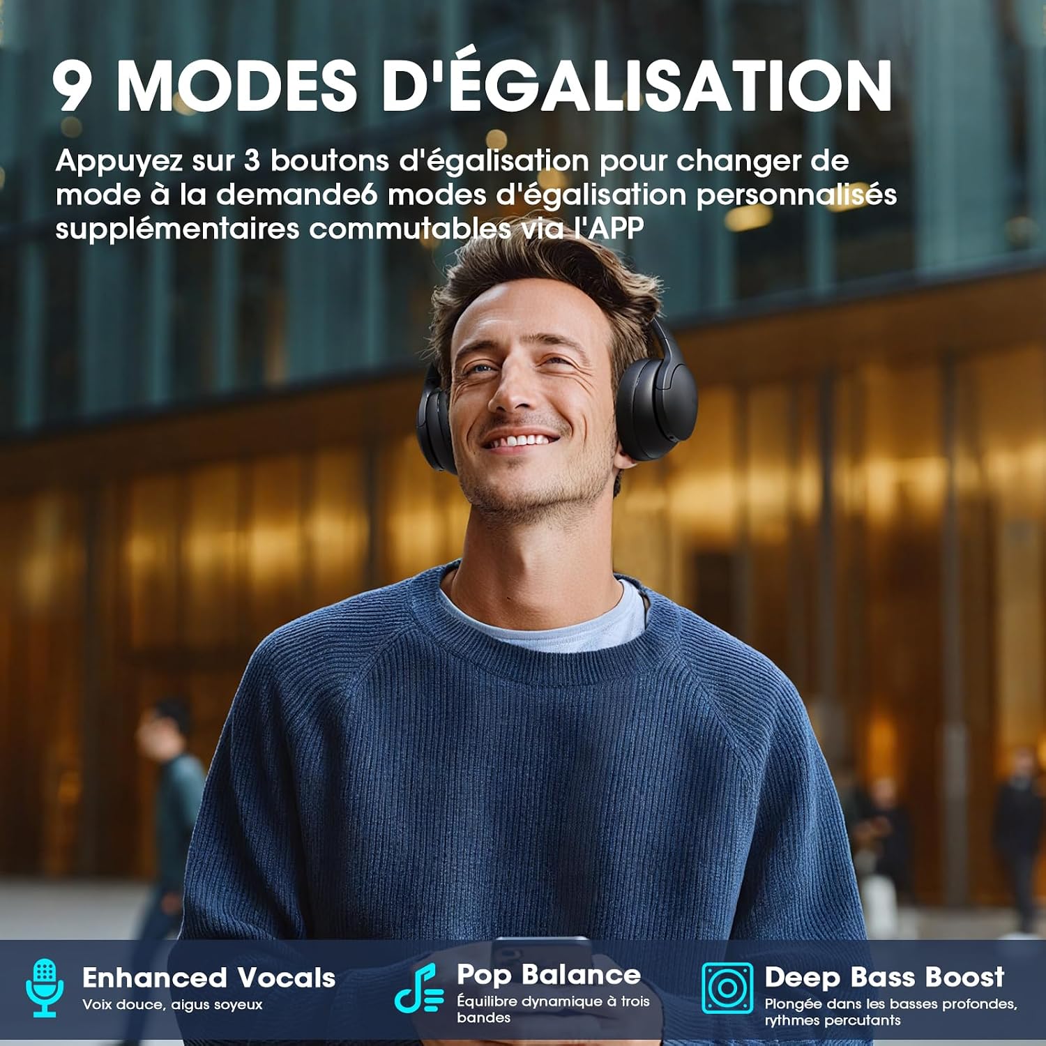 Thumbnail 1 de DOQAUS Casque Bluetooth sans Fil 90H — Son HiFi, 3 Modes EQ et Application, Connexion Multipoint