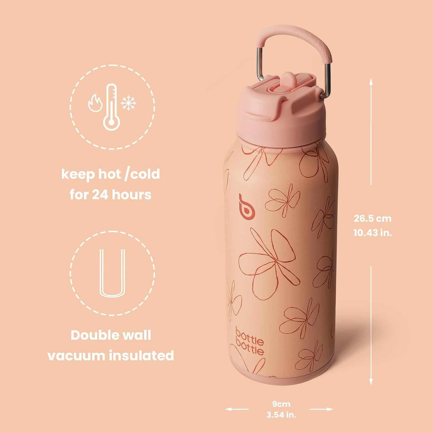 Detalle 1 de Insulated water bottle 950ml sports