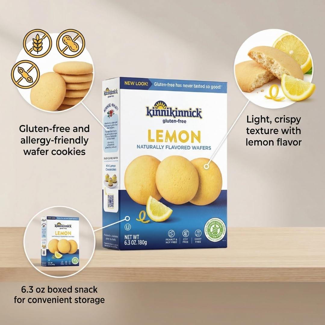 Detalle de Kinnikinnick Lemon Wafer Cookies 6.3 oz