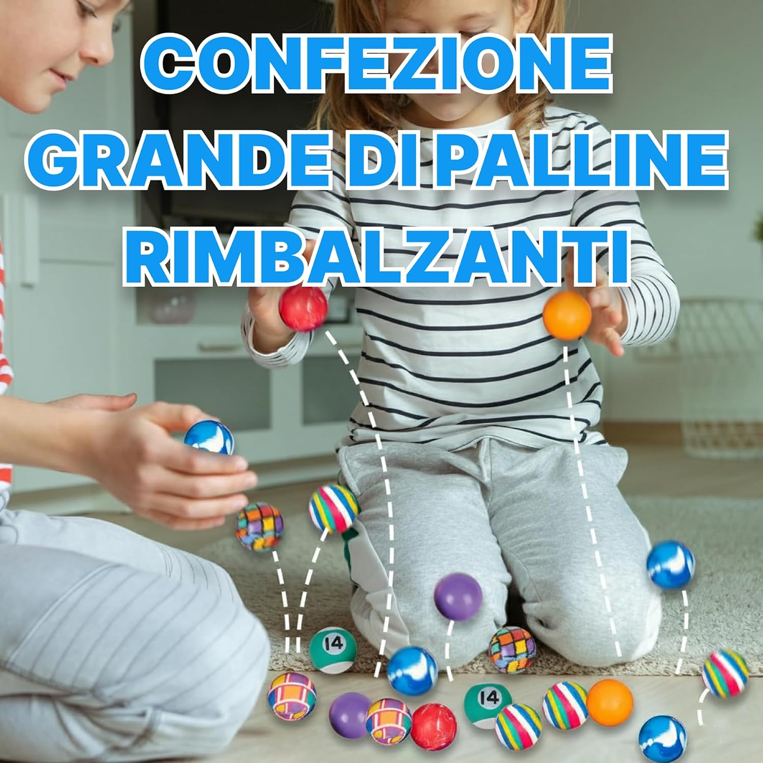 Detalle de Bedwina Palline rimbalzanti sfuse – confezione da 250 palline colorate 27 mm