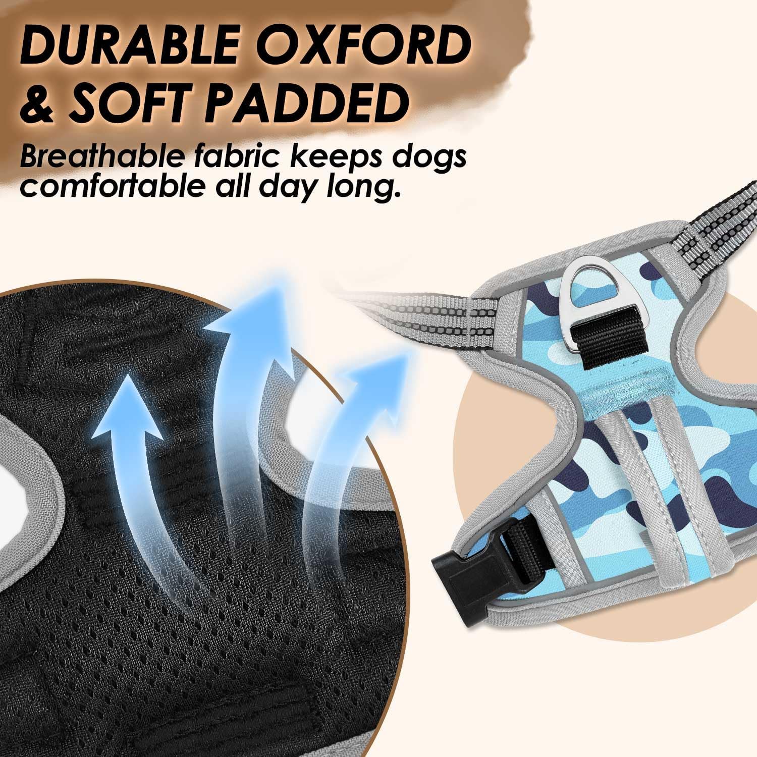 Thumbnail 5 de Eyein Medium Dog Harness with 2 Clips: Anti-Pull, Escape-Proof & Reflective