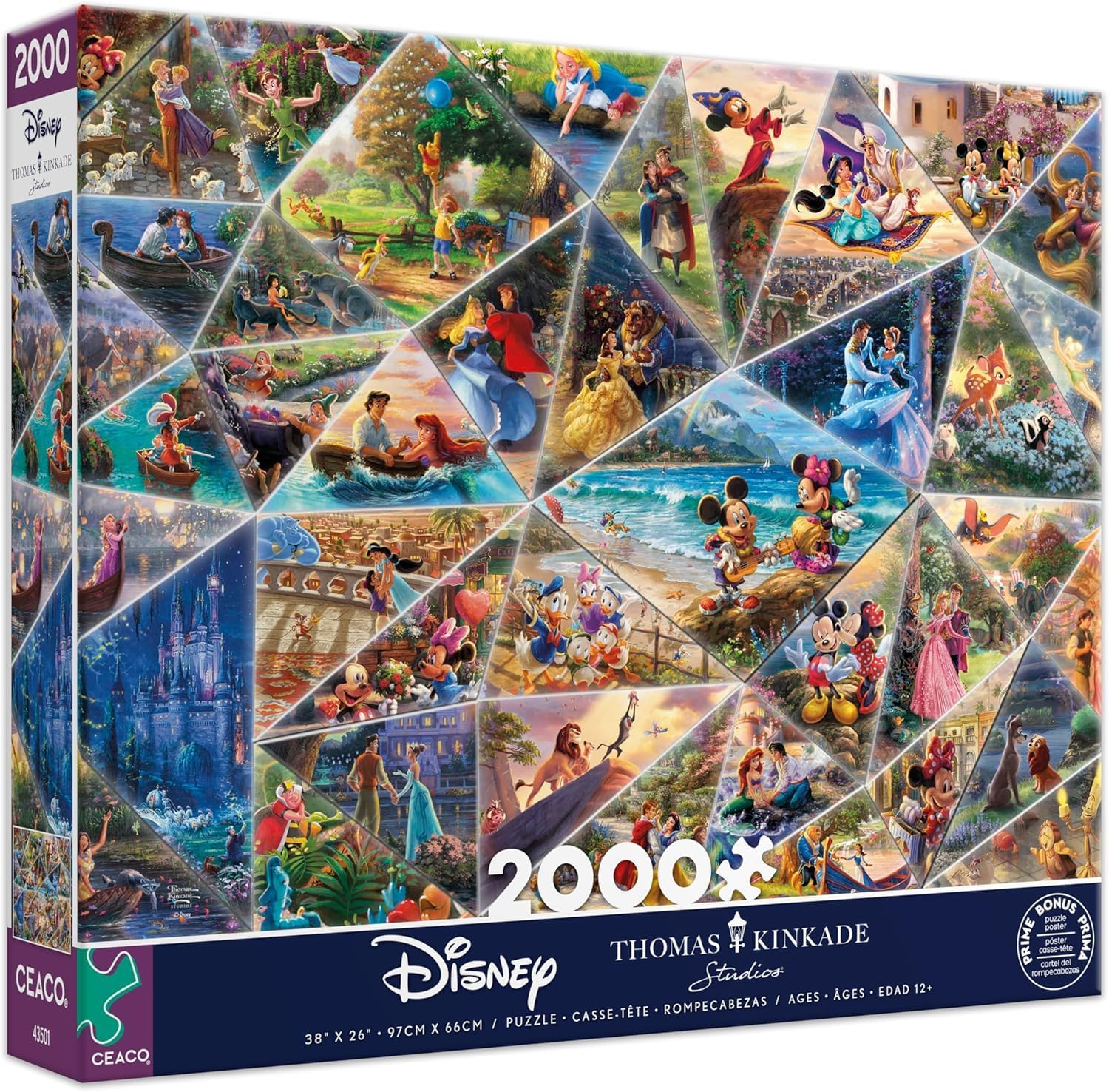 Detalle de CEACO Buffalo Games Thomas Kinkade Disney Collage 2000-Piece Jigsaw Puzzle (Disney Art Collection)