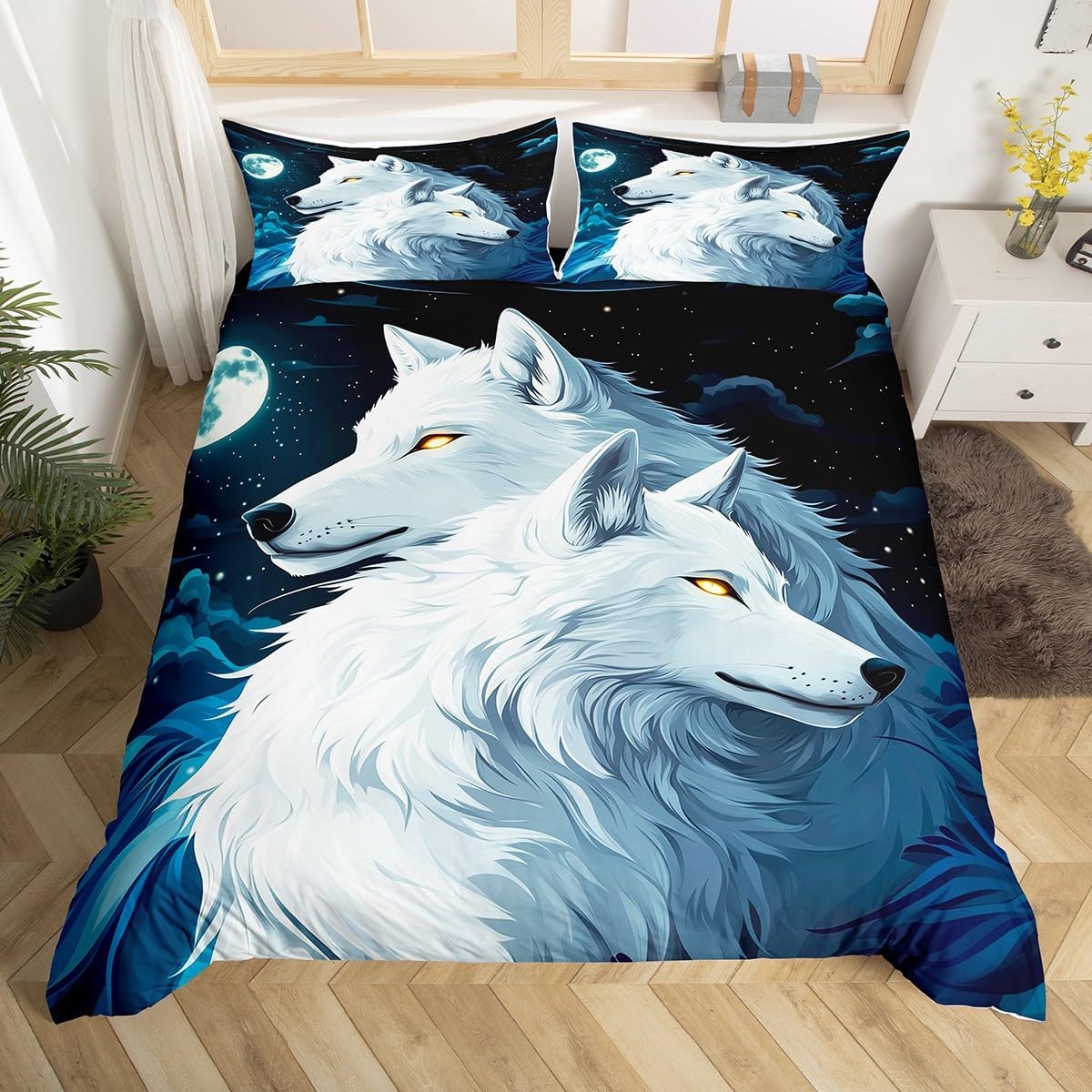 Thumbnail 6 de Homewish Wolf Bettwäsche-Set 135x200 für Kinder mit 3D-Tierdruck (Bettbezug + Kissenbezug)