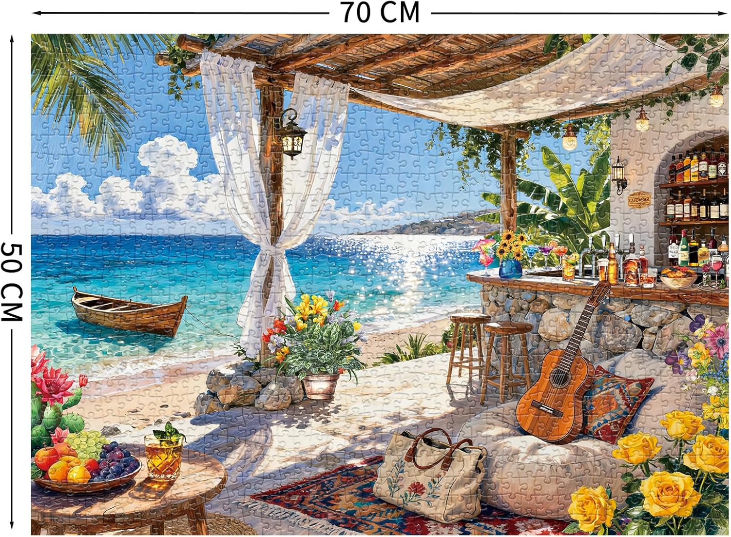 Detalle 2 de Puzzles 1000 Pieces for Adults: Island Bar 1000 Piece Puzzle