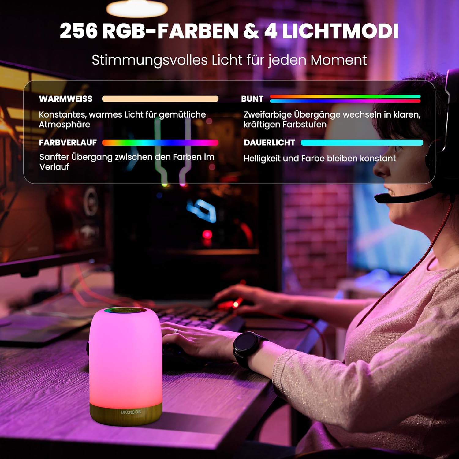 Thumbnail 3 de UPXNBOR Luz de Noche LED RGB 256 colores