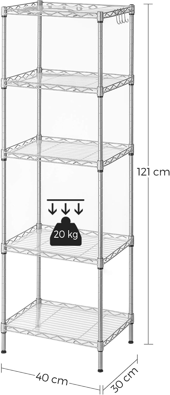 Thumbnail 6 de Songmics Kitchen Shelf 5-Tier Thin Storage