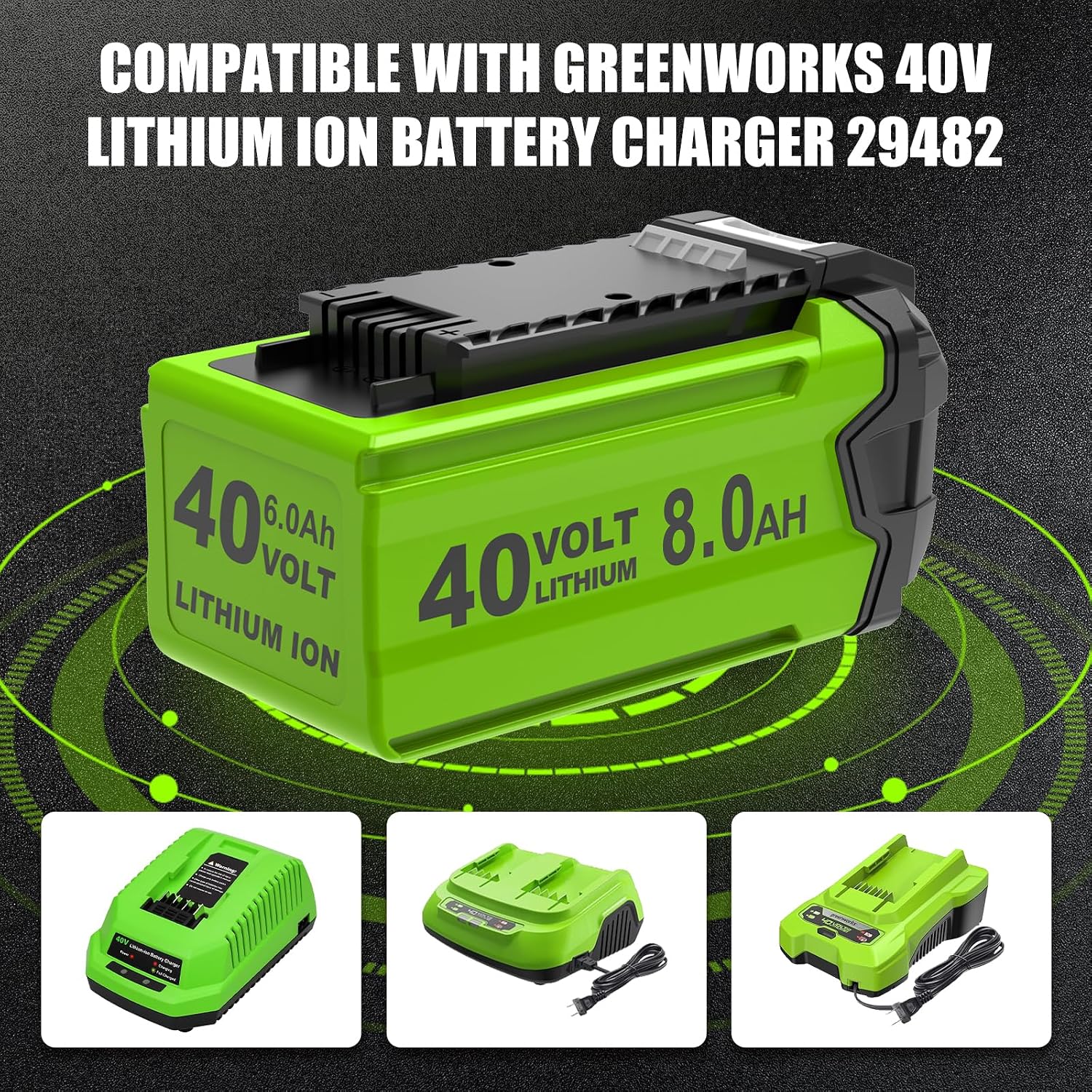 Detalle 1 de Greenworks-Compatible Replacement Battery 8.0Ah