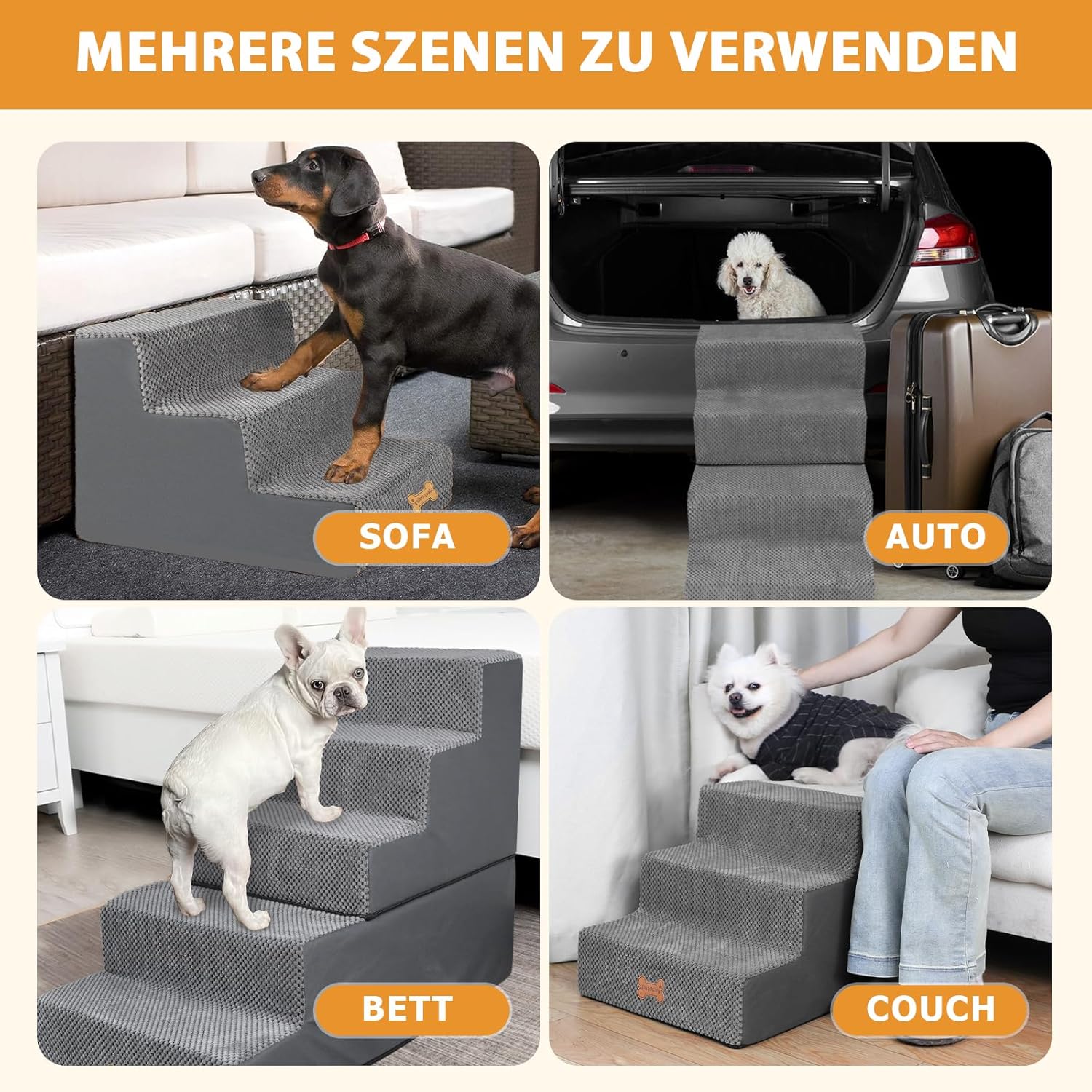 Thumbnail 5 de Nepfaivy 3‑stufige Hundetreppe 45×40×34 cm