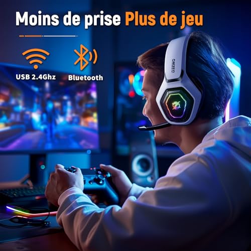 Thumbnail 2 de Ozeino Casque Gaming Sans Fil: liberté, confort et son immersif pour PC, PS5/PS4 et mobile