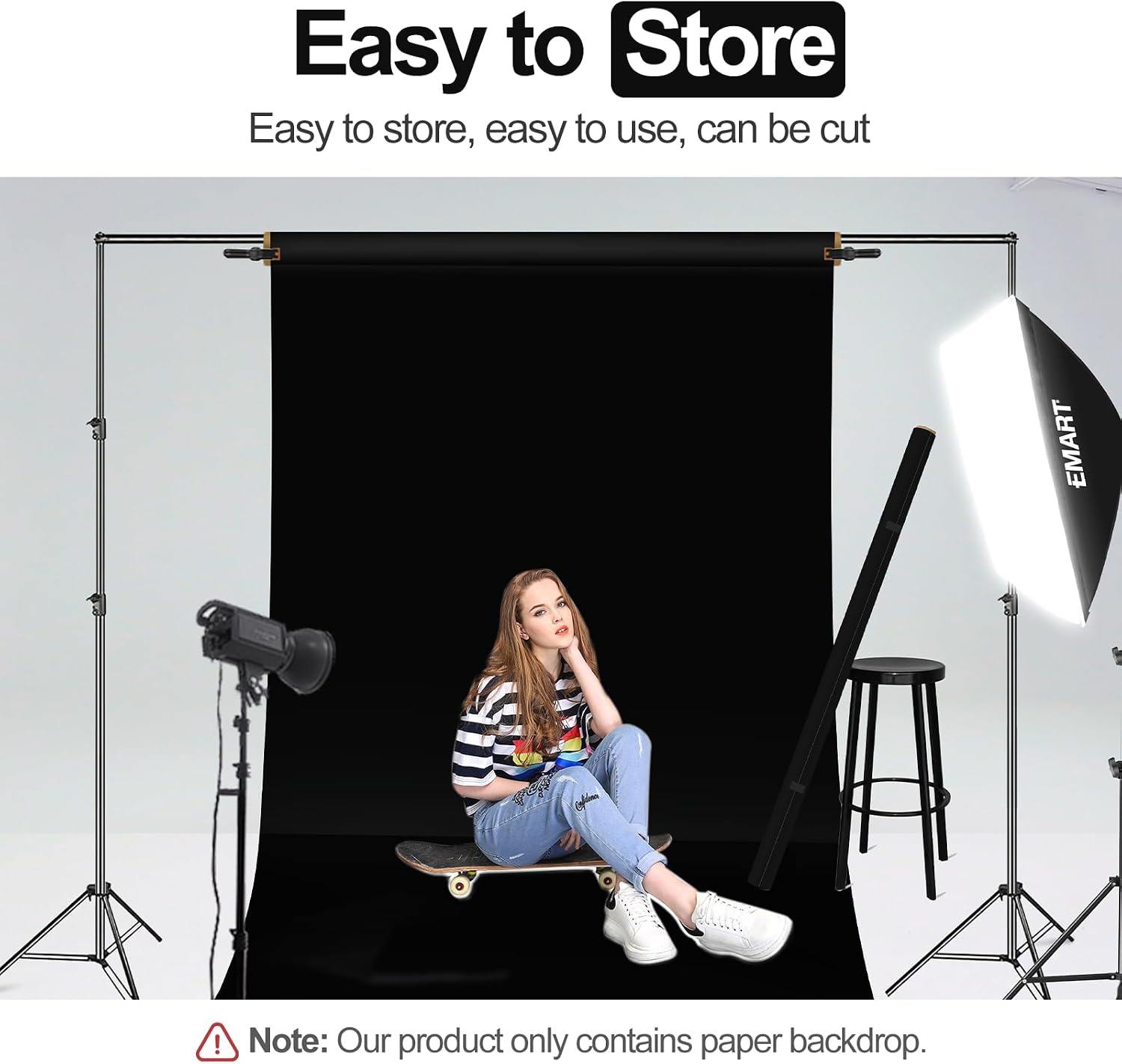 Detalle 2 de EMART Fotohintergrund Papierrolle 1,3×4,9 m — Hintergrundpapier