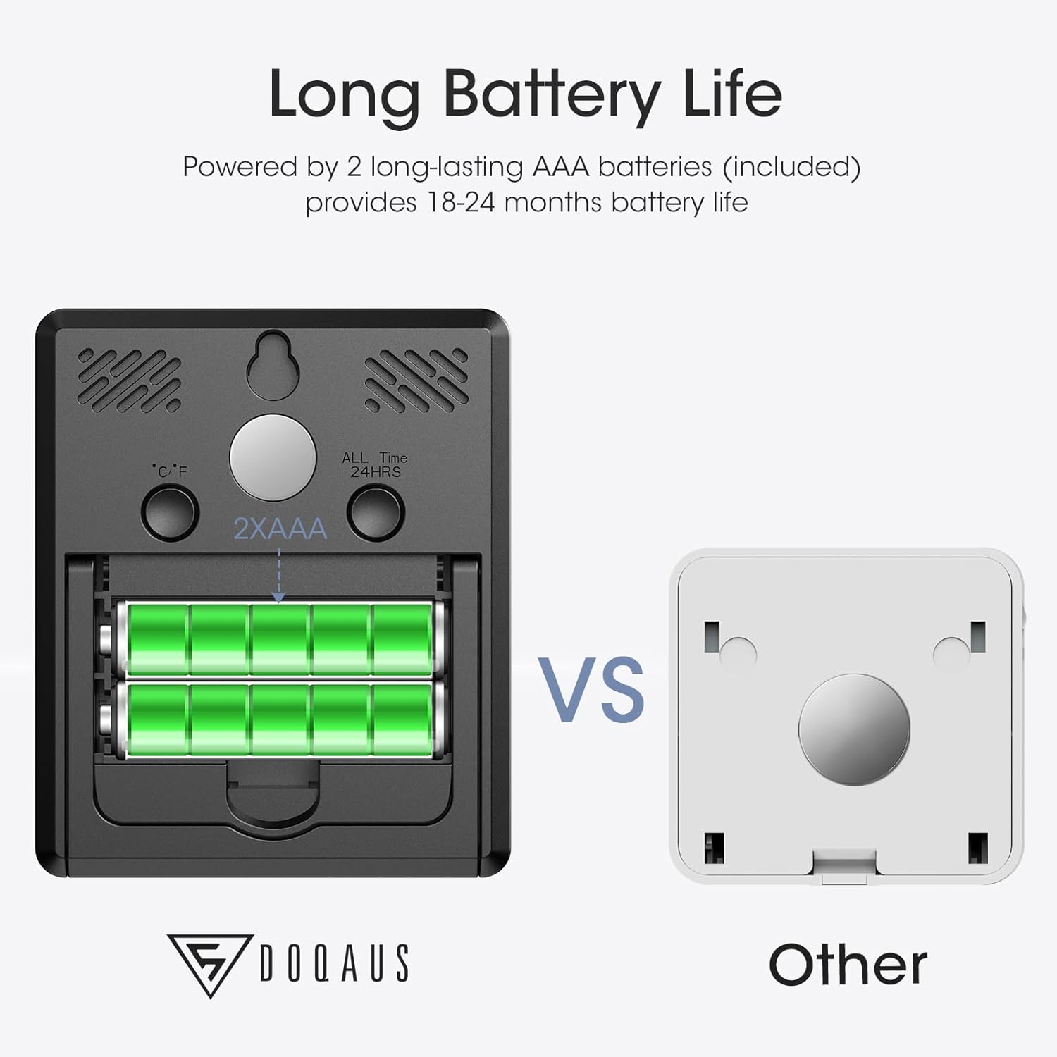 Thumbnail 4 de DOQAUS Room Thermometer & Thermo-Hygrometer (Digital, 3.4in LCD, High/Low History) for Nursery, Greenhouse & Basements