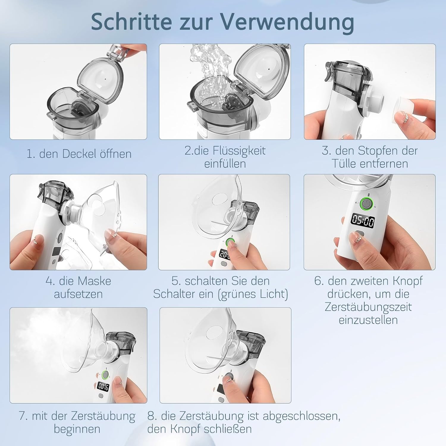 Thumbnail 6 de MILFECH Inhalationsgerät tragbarer Vernebler 1 Set 🫁