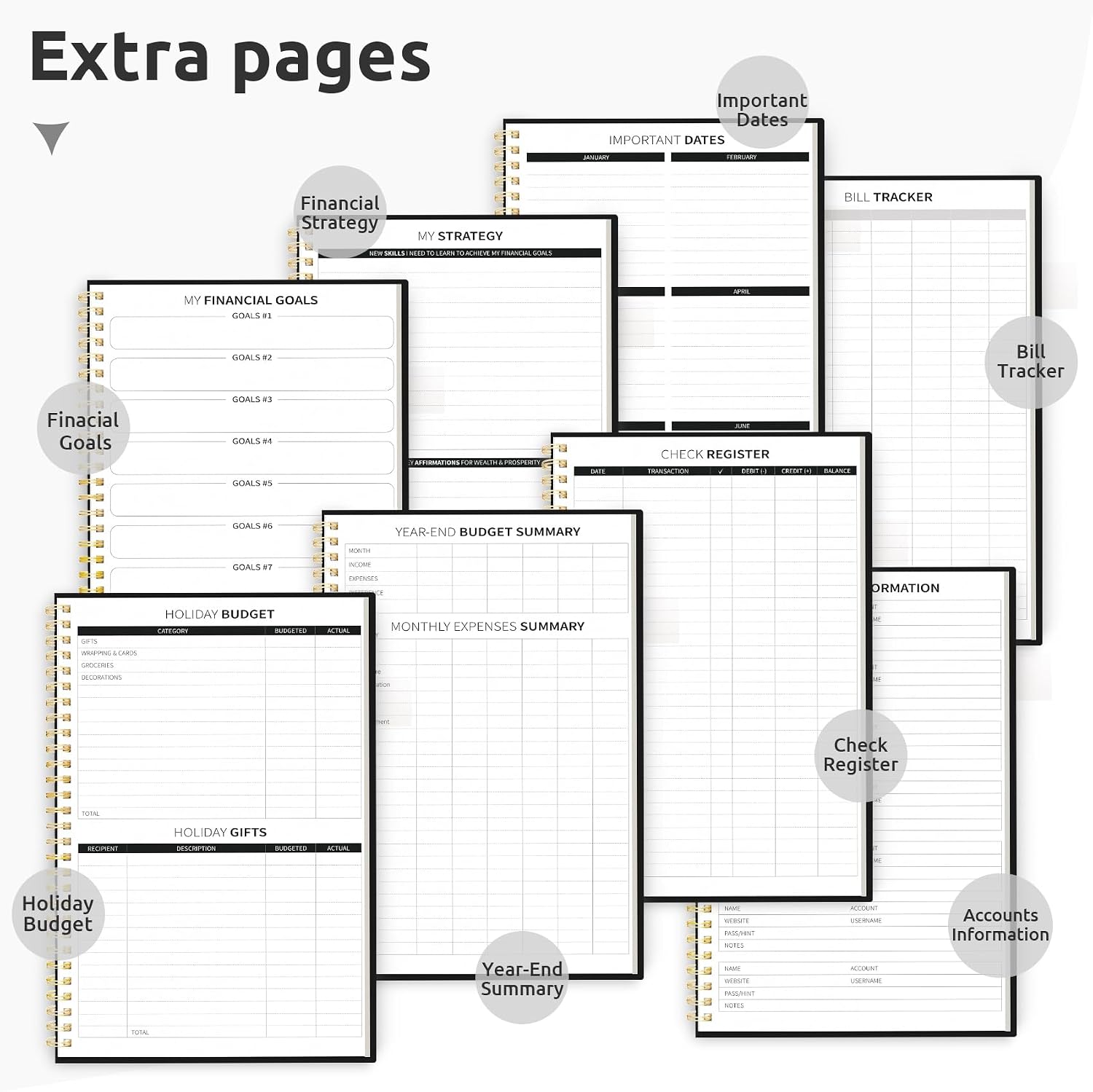 Detalle 2 de Taja Budget Planner, Undated 150-Page Expense Tracker, 6.9" x 9.9