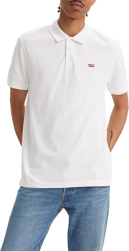 Detalle de Levi's Housemark Polo Hombre XL - Camiseta True White ⚪