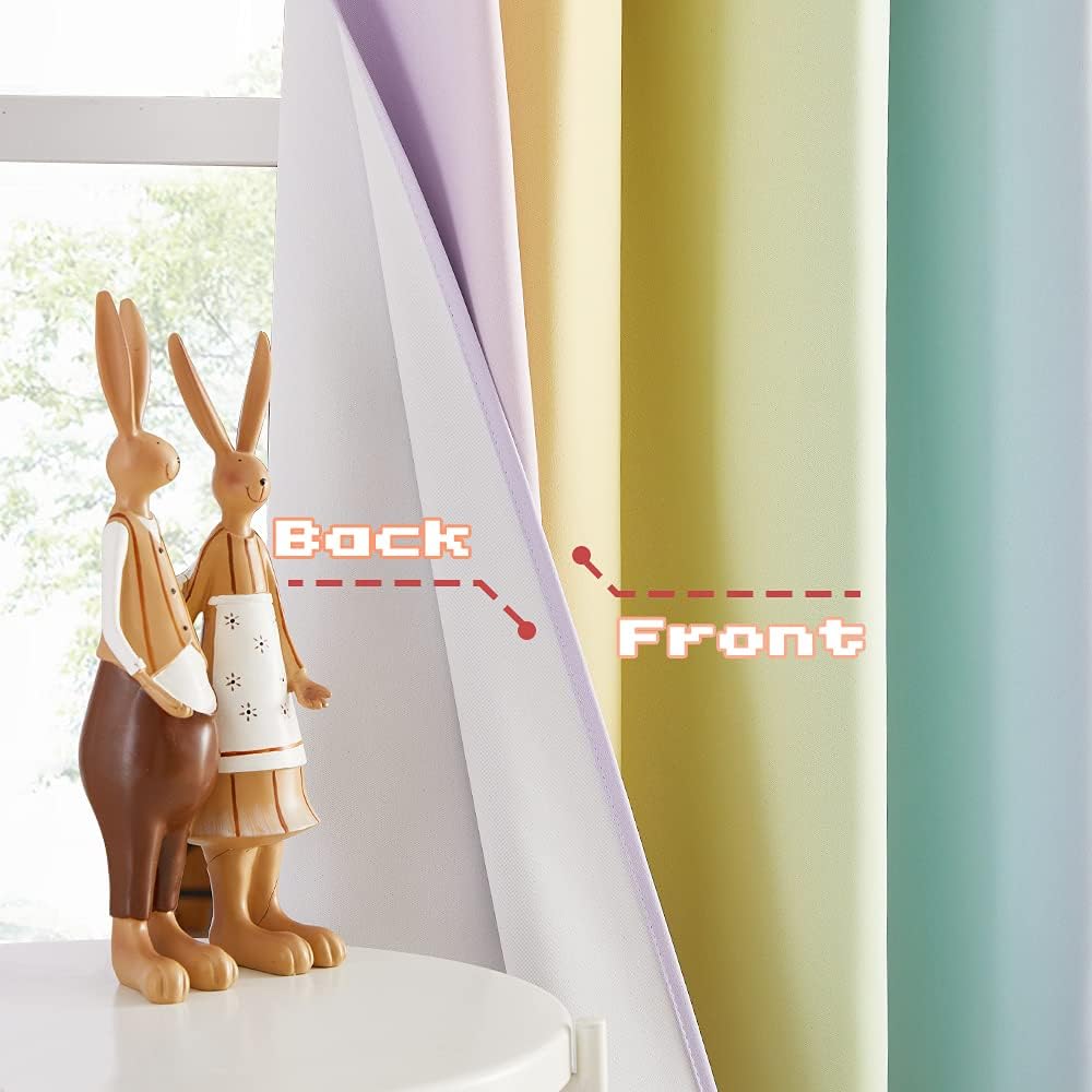 Detalle de NICETOWN 2 Rainbow Blackout Curtains, 52 x 45 in, Set of 2