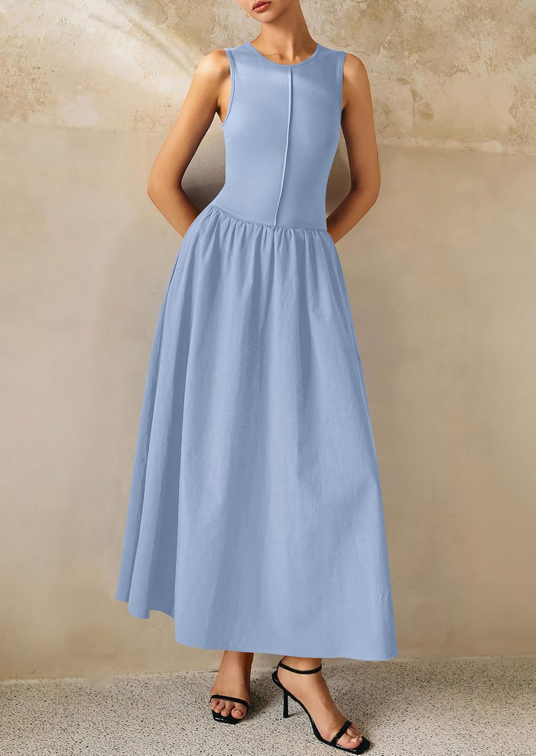 Thumbnail 4 de PRETTYGARDEN Maxi Dresses for Women 2026: Soft Patchwork Knit Beachy Comfort