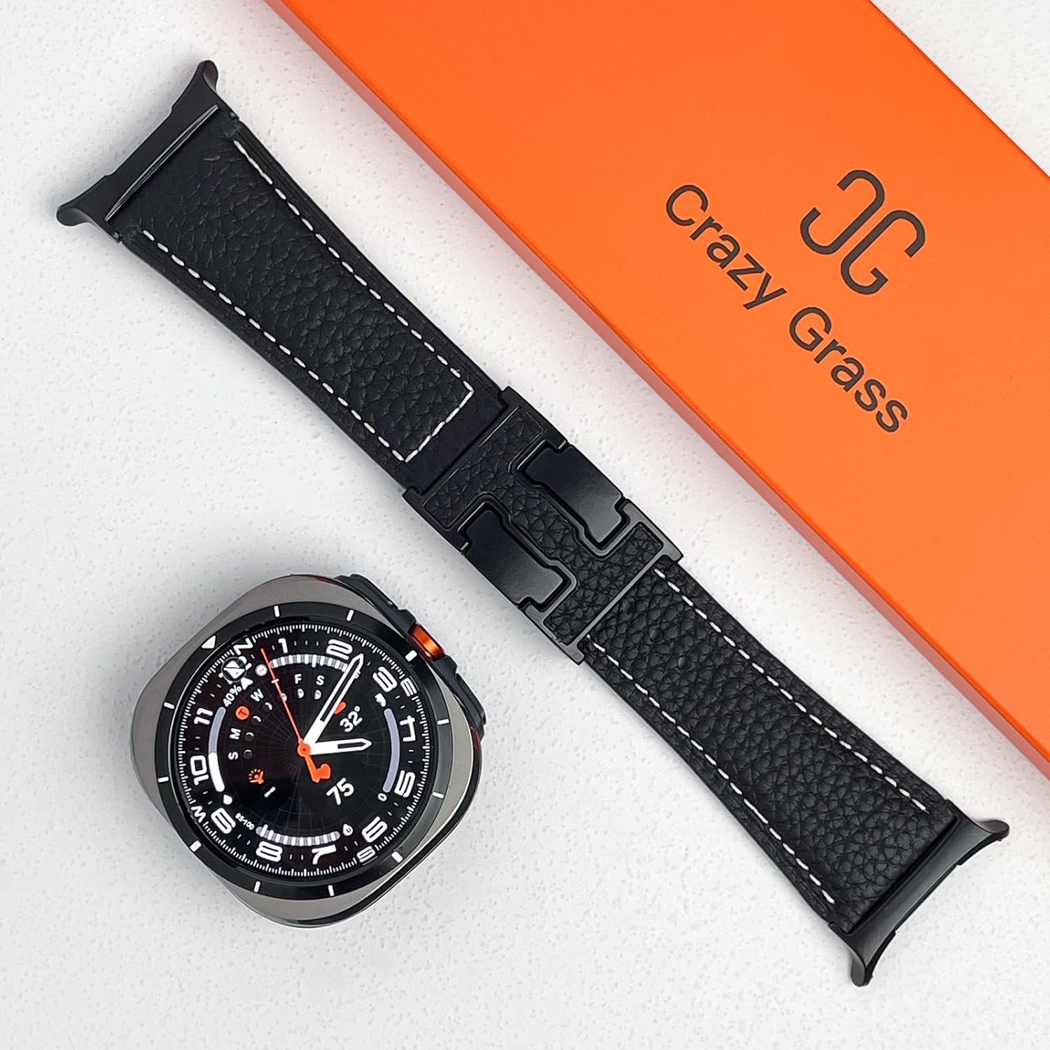 Detalle de CrazyGrass Magnetic Leather Band for Samsung Galaxy Watch Ultra 47mm